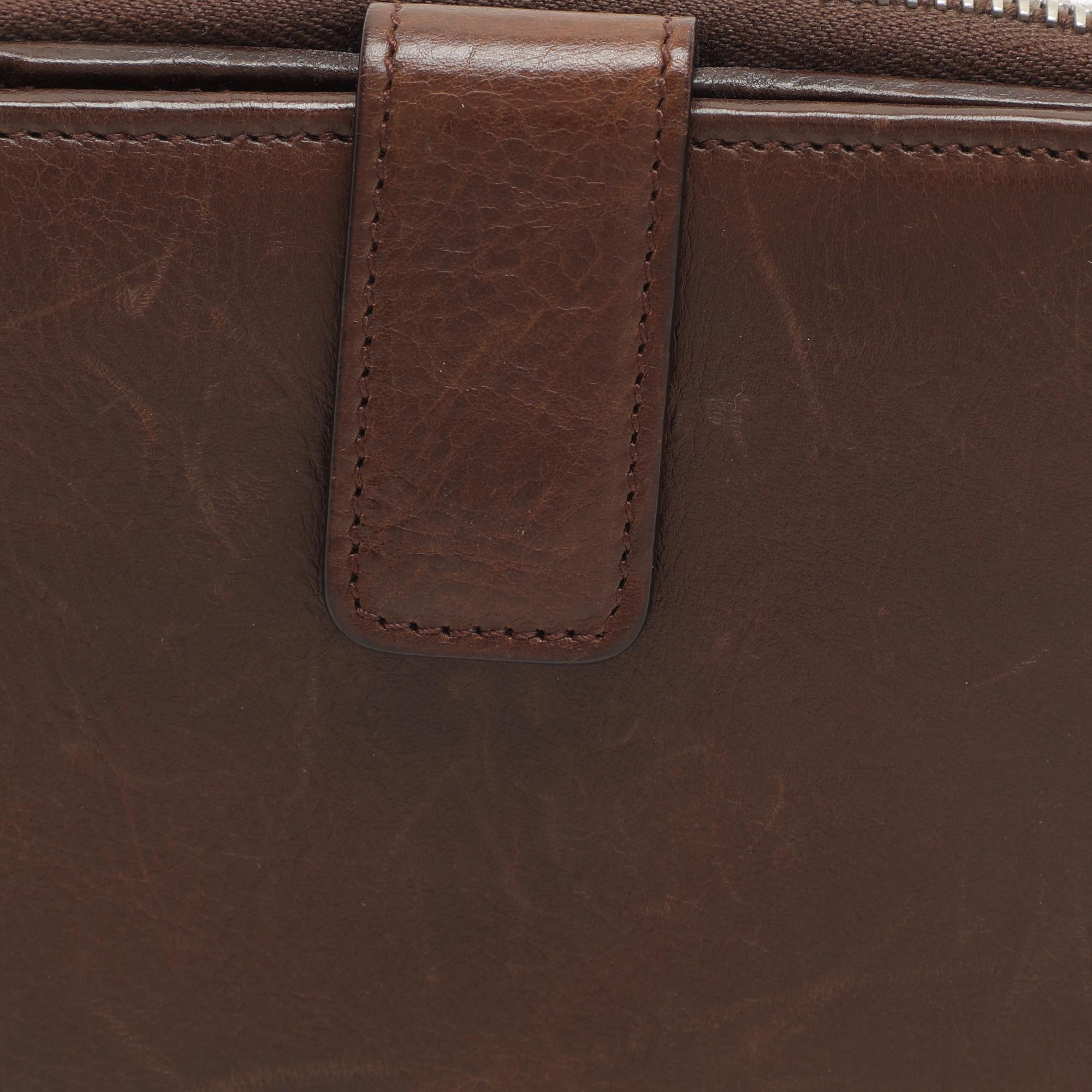 Dior Brown Leather Flight Bifold Wallet