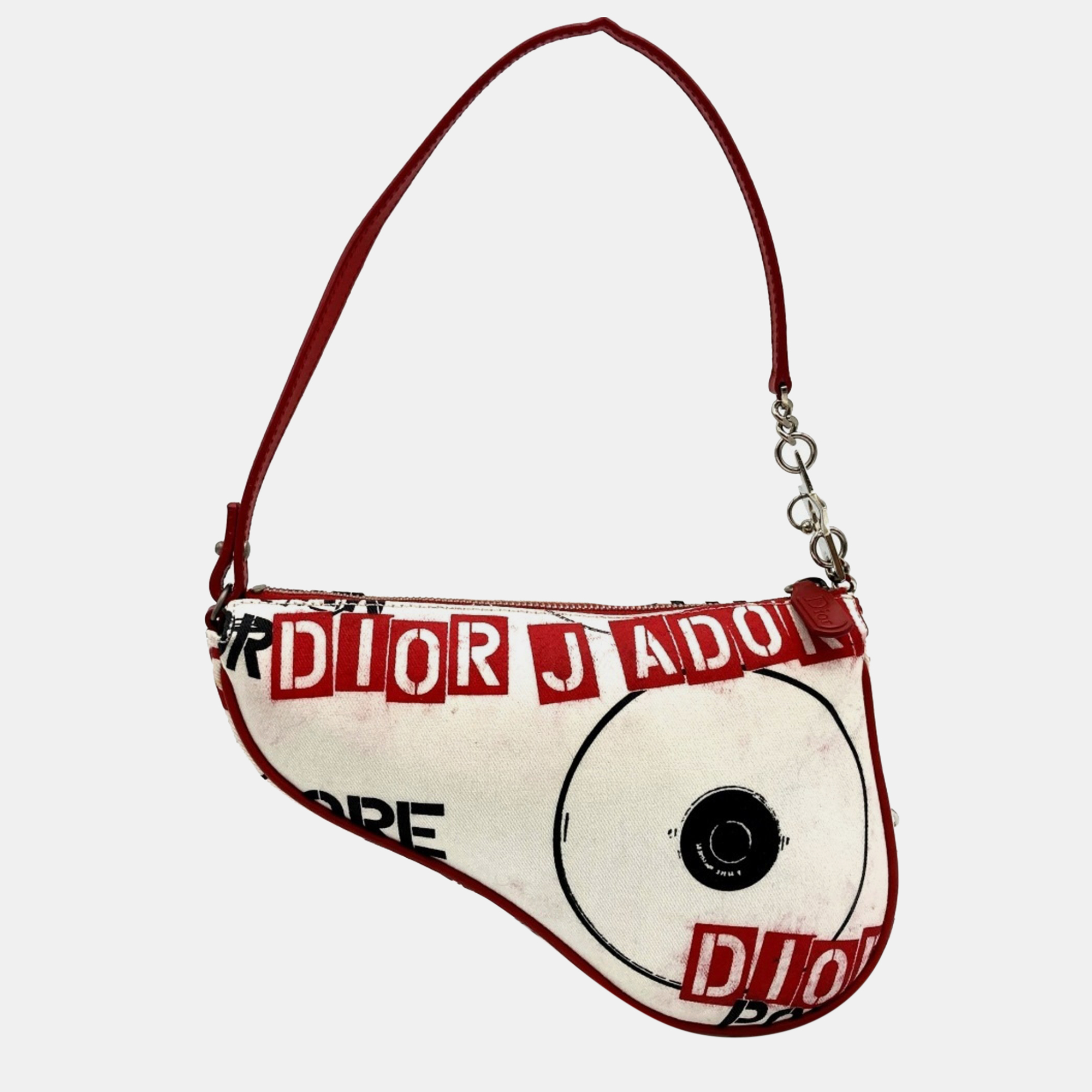 Christian Dior Multicolor Canvas Leather Saddle Bag