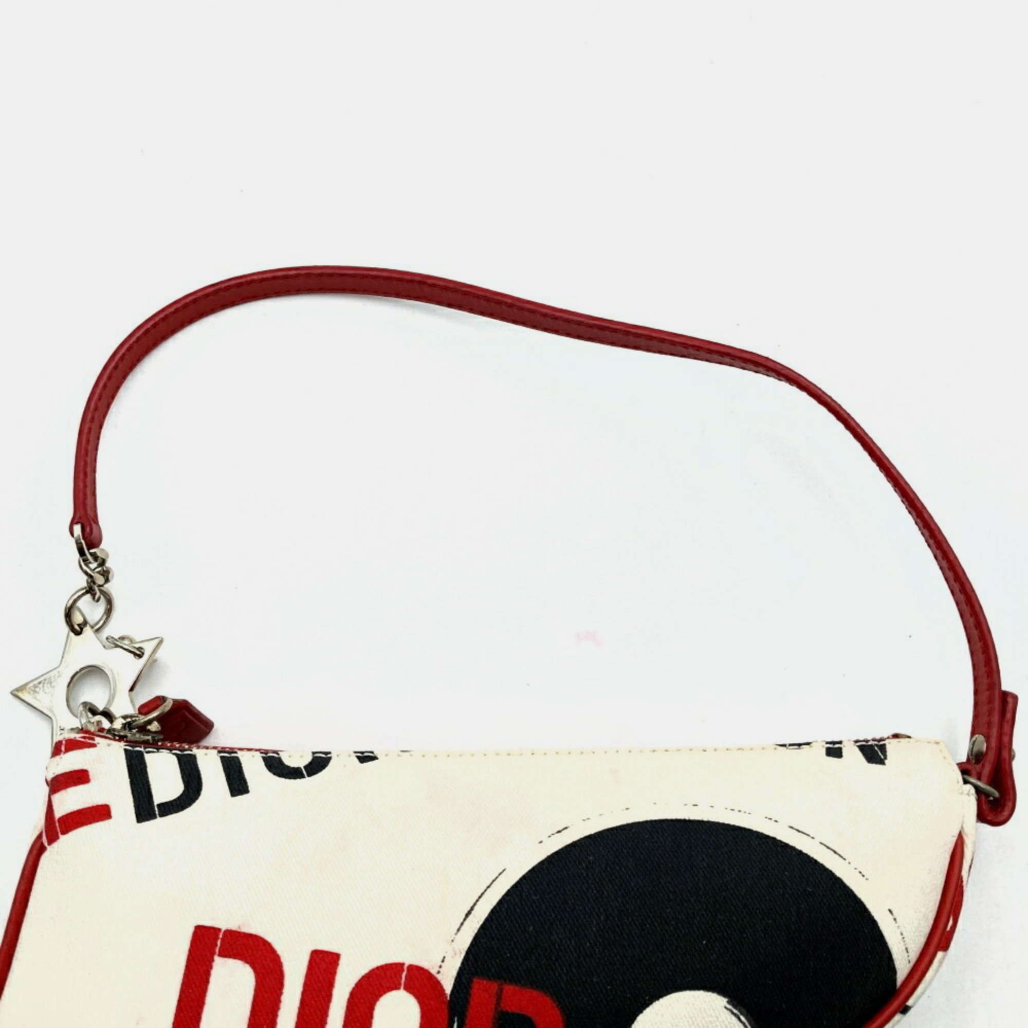 Christian Dior Multicolor Canvas Leather Saddle Bag