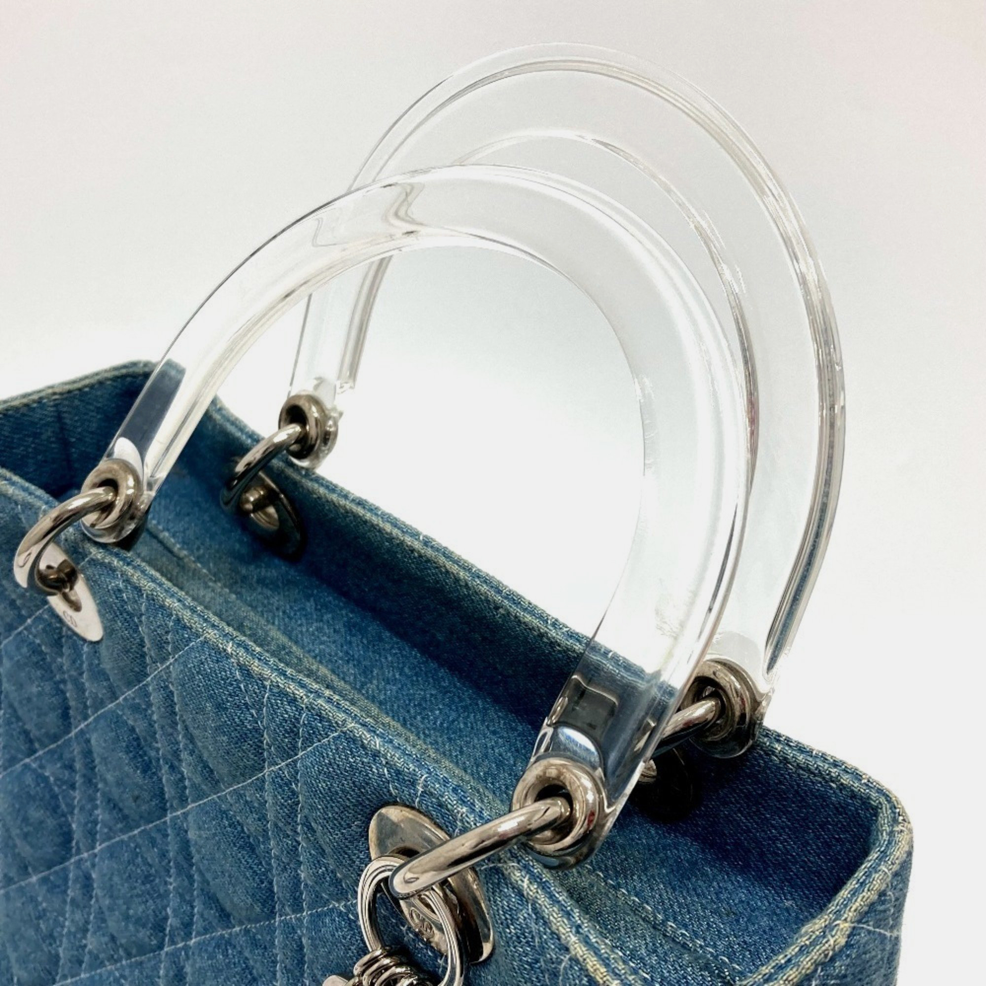 Dior Denim  Blue Cannage Lady Medium Shoulder Bag