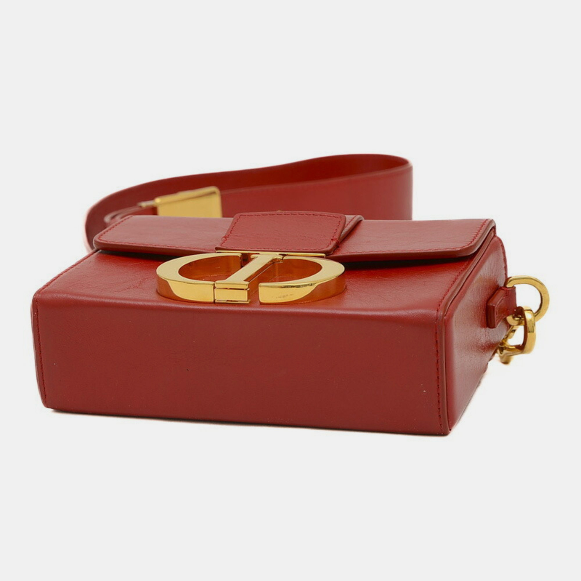 Christian Dior Calf Red Dior 30 Montaigne Box Shoulder Bag