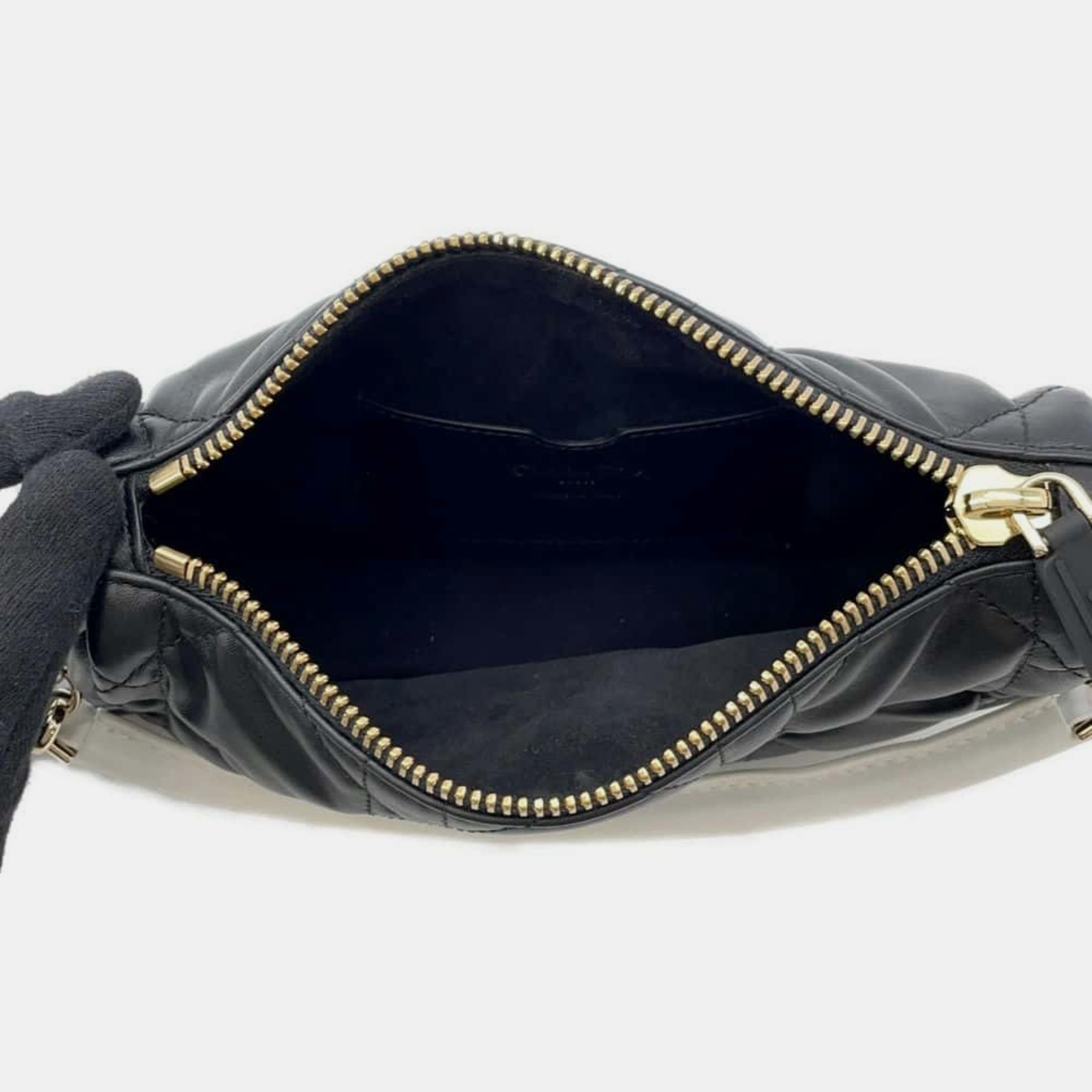 Christian Dior Black Vibe Hobo Cannage Handbag