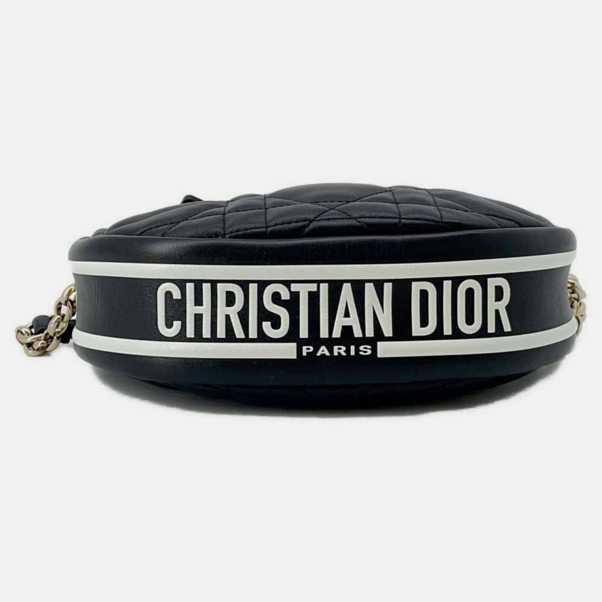 Christian Dior Black Vibe Hobo Cannage Handbag