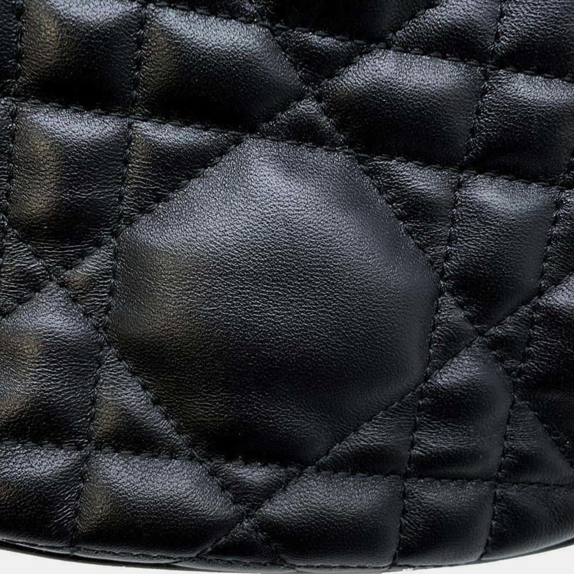 Christian Dior Black Vibe Hobo Cannage Handbag