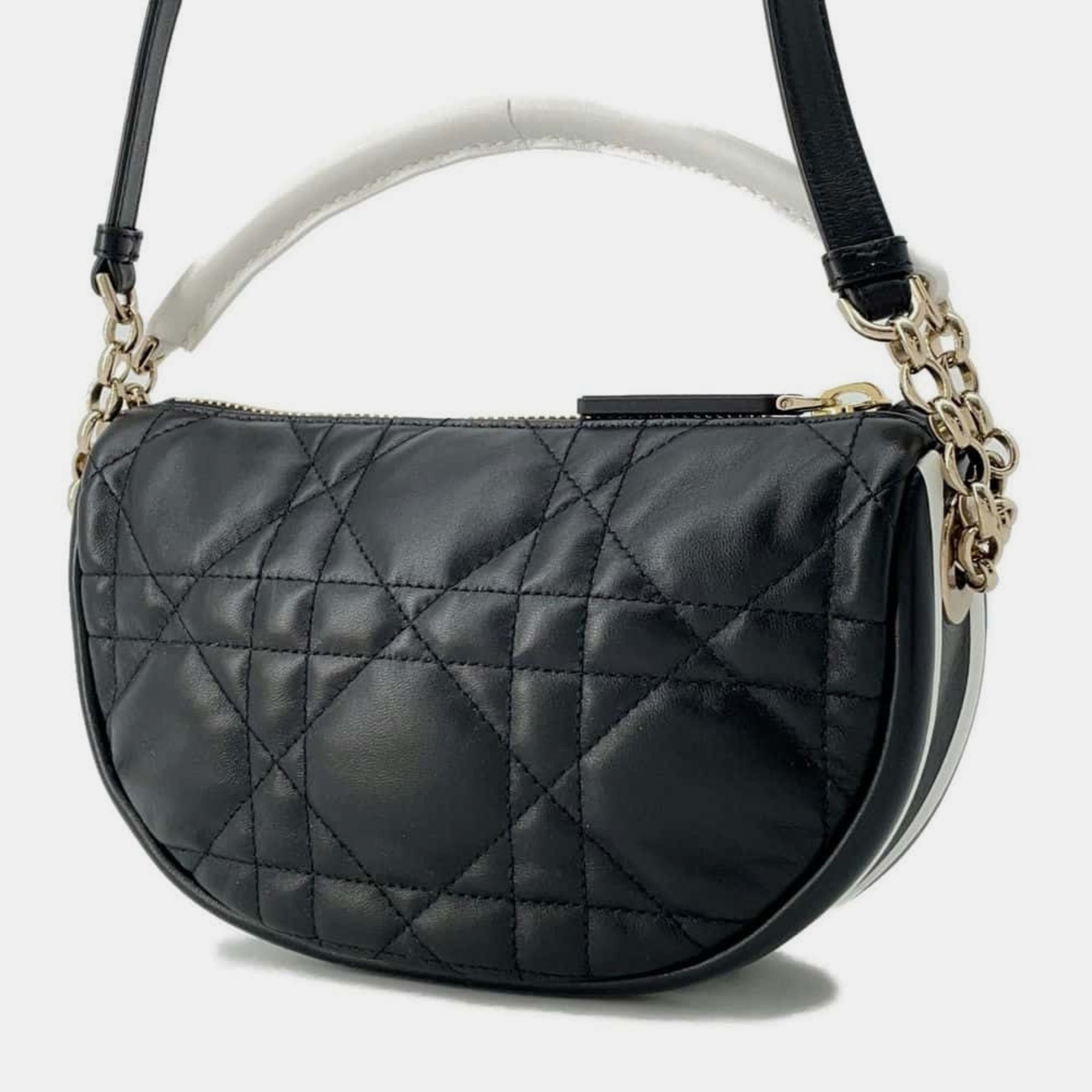 Christian Dior Black Vibe Hobo Cannage Handbag