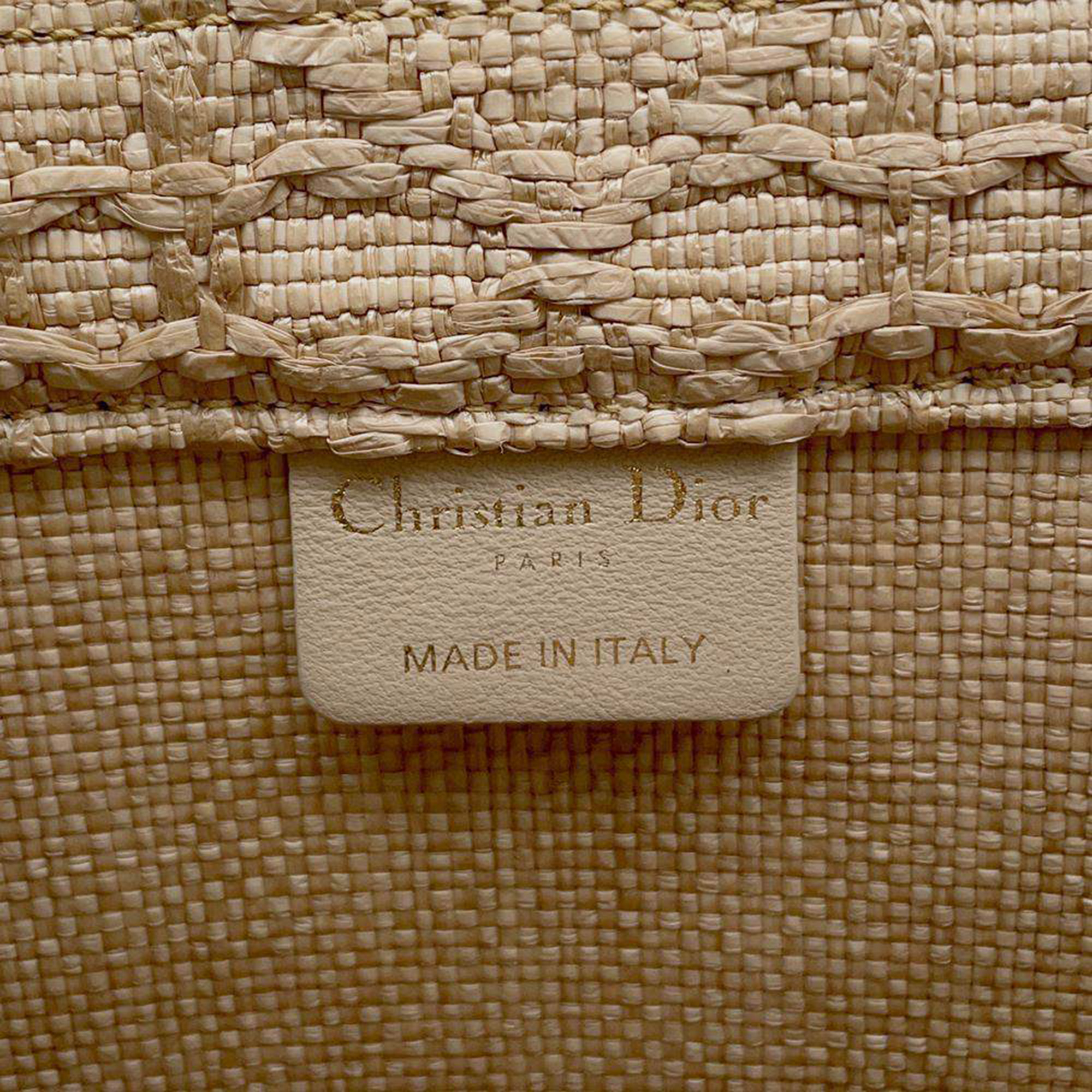 Dior Beige Raffia Size Book Tote Bag Medium