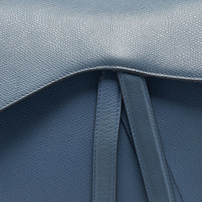 Dior Blue Leather Saddle Bag