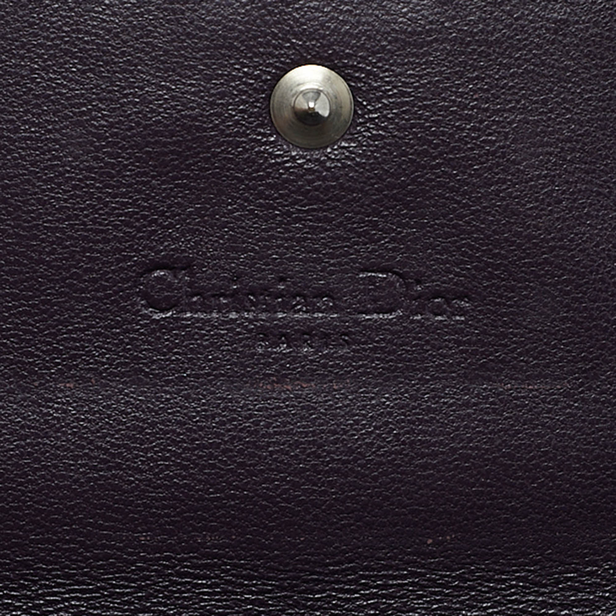 Dior Purple Cannage Patent Leather Lady Dior Wallet On Chain