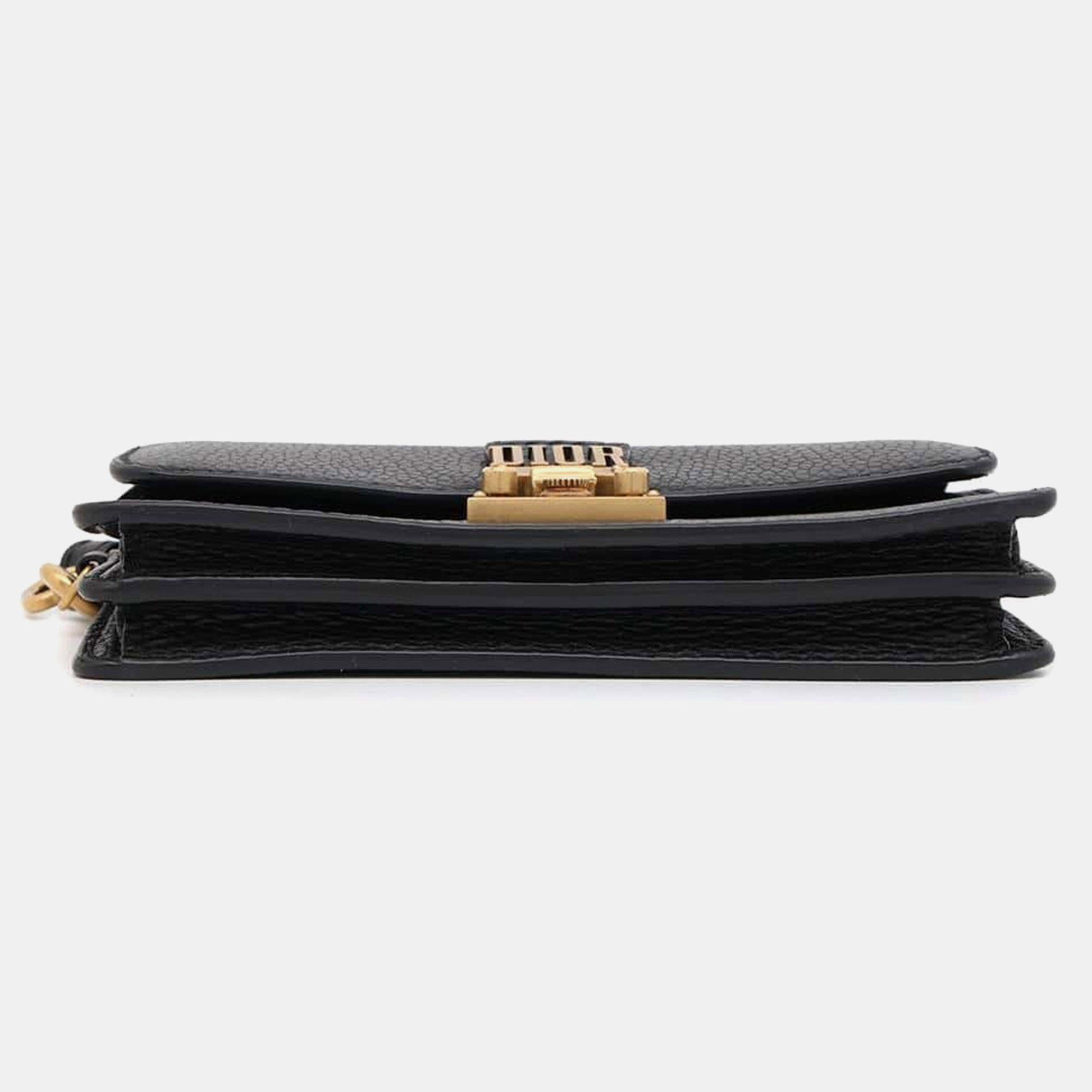 Dior Black Leather Addict Clutch Bag