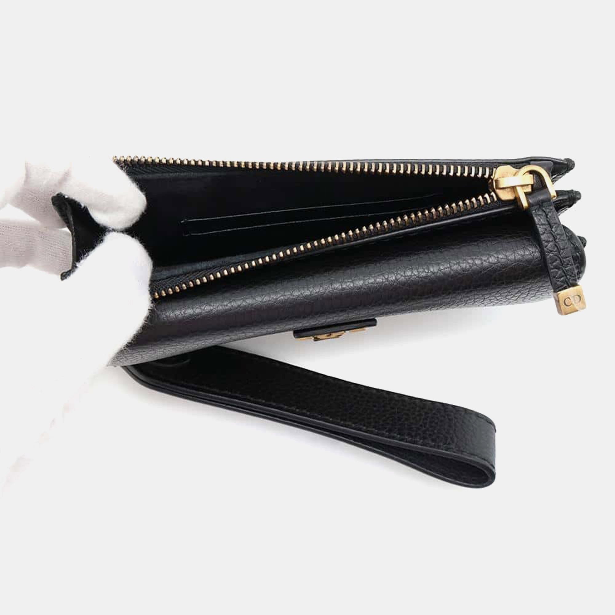 Dior Black Leather Addict Clutch Bag