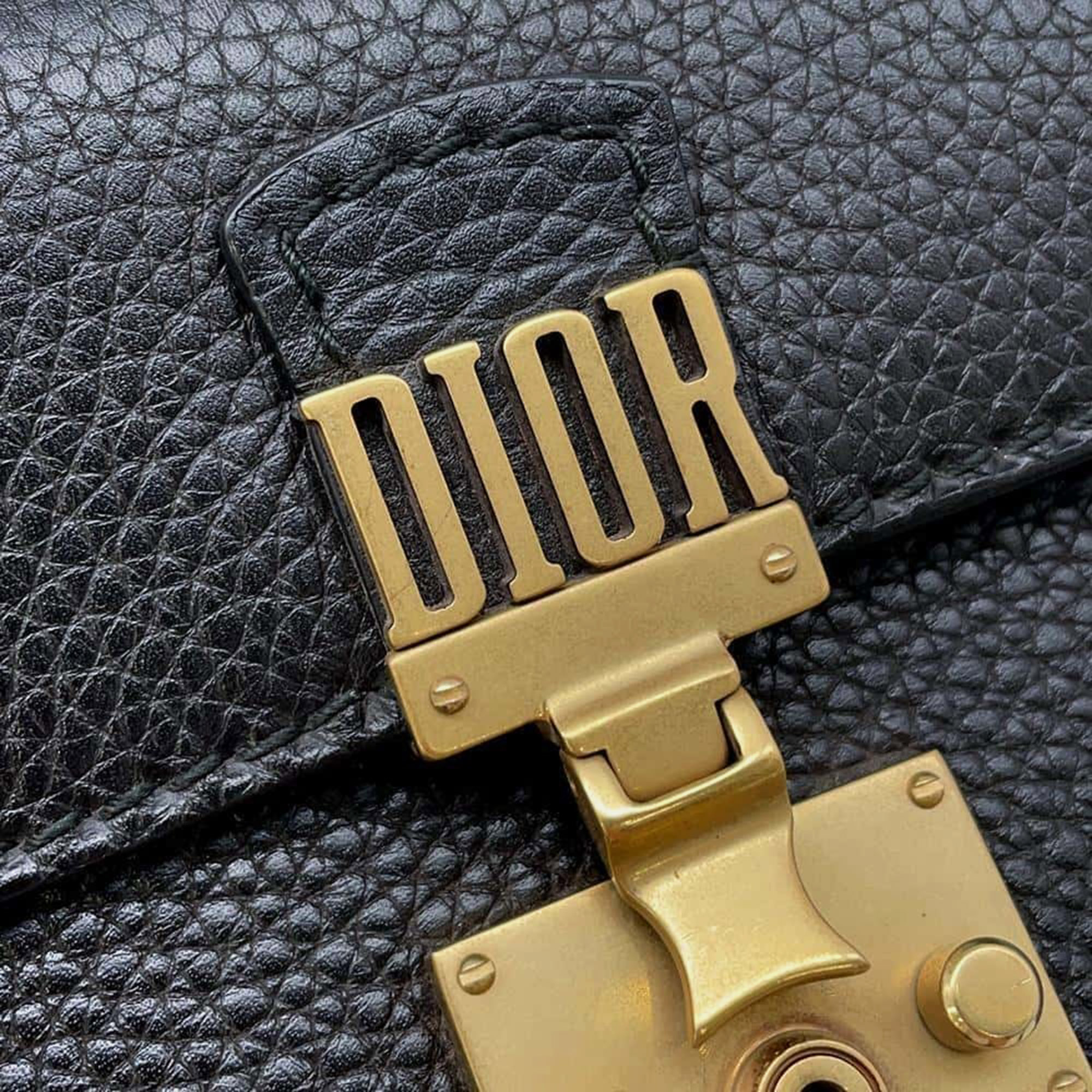 Dior Black Leather Addict Clutch Bag