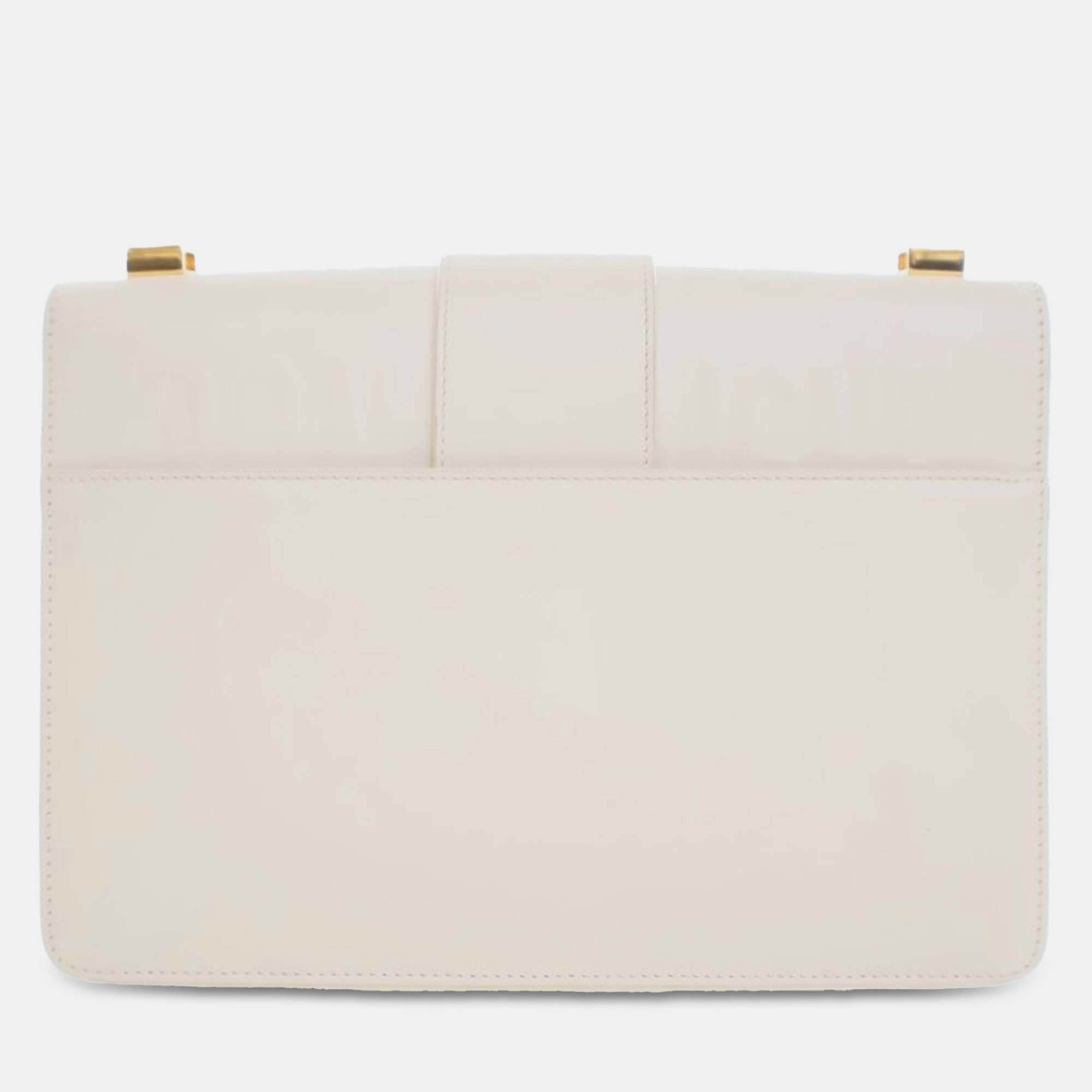 Dior White Calf Leather 30 Montaigne Flap Bag