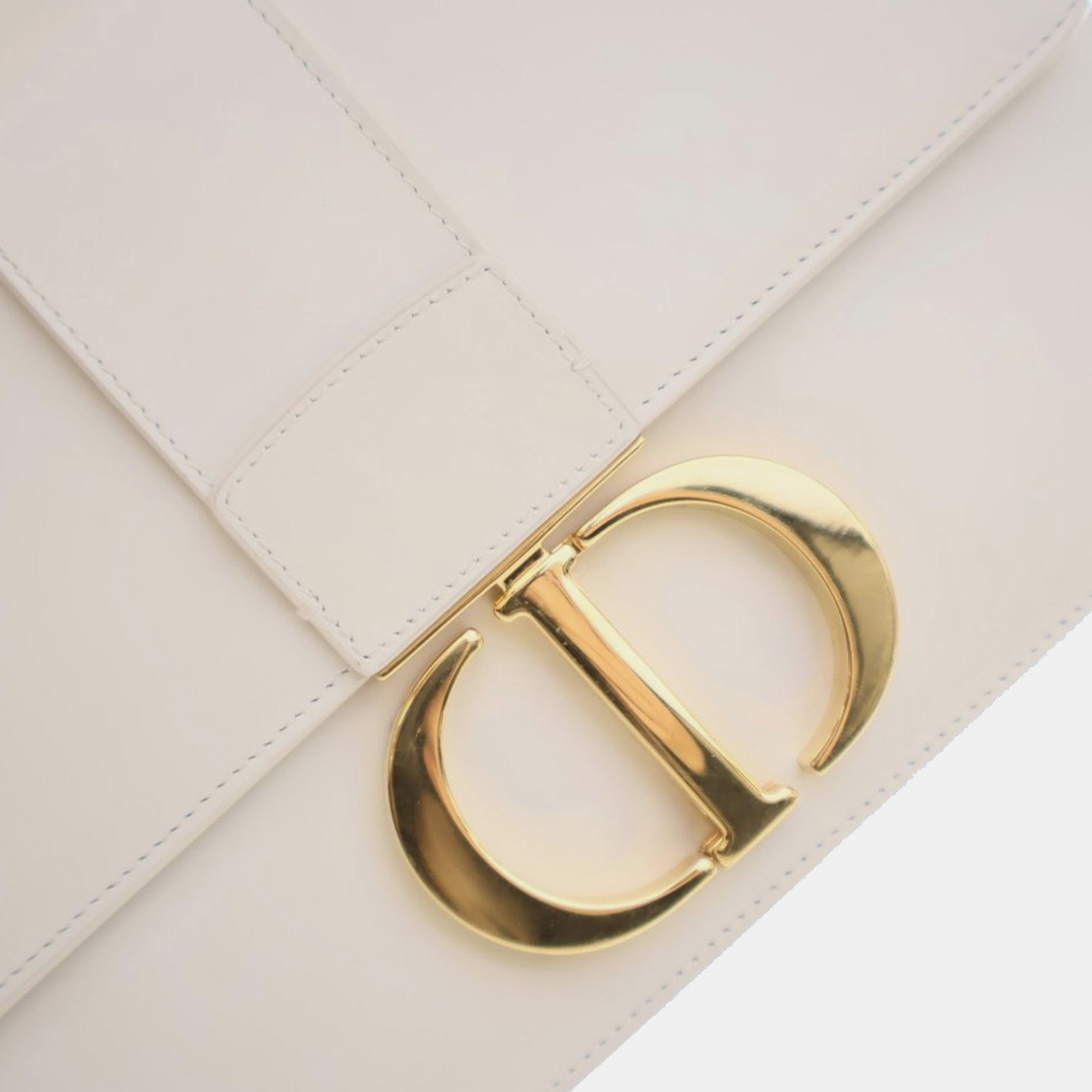 Dior White Calf Leather 30 Montaigne Flap Bag