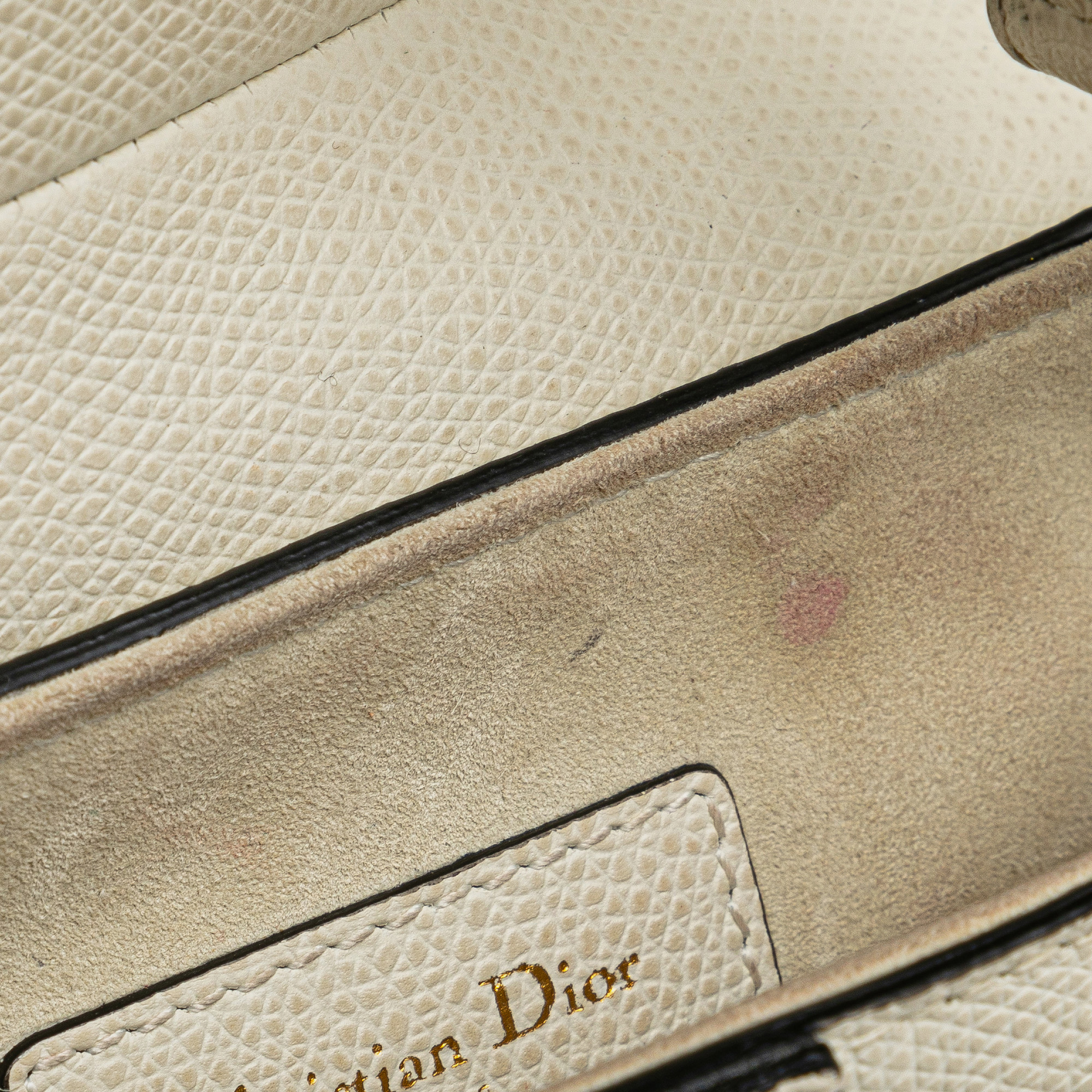 Dior White Leather Mini Leather Saddle Bag