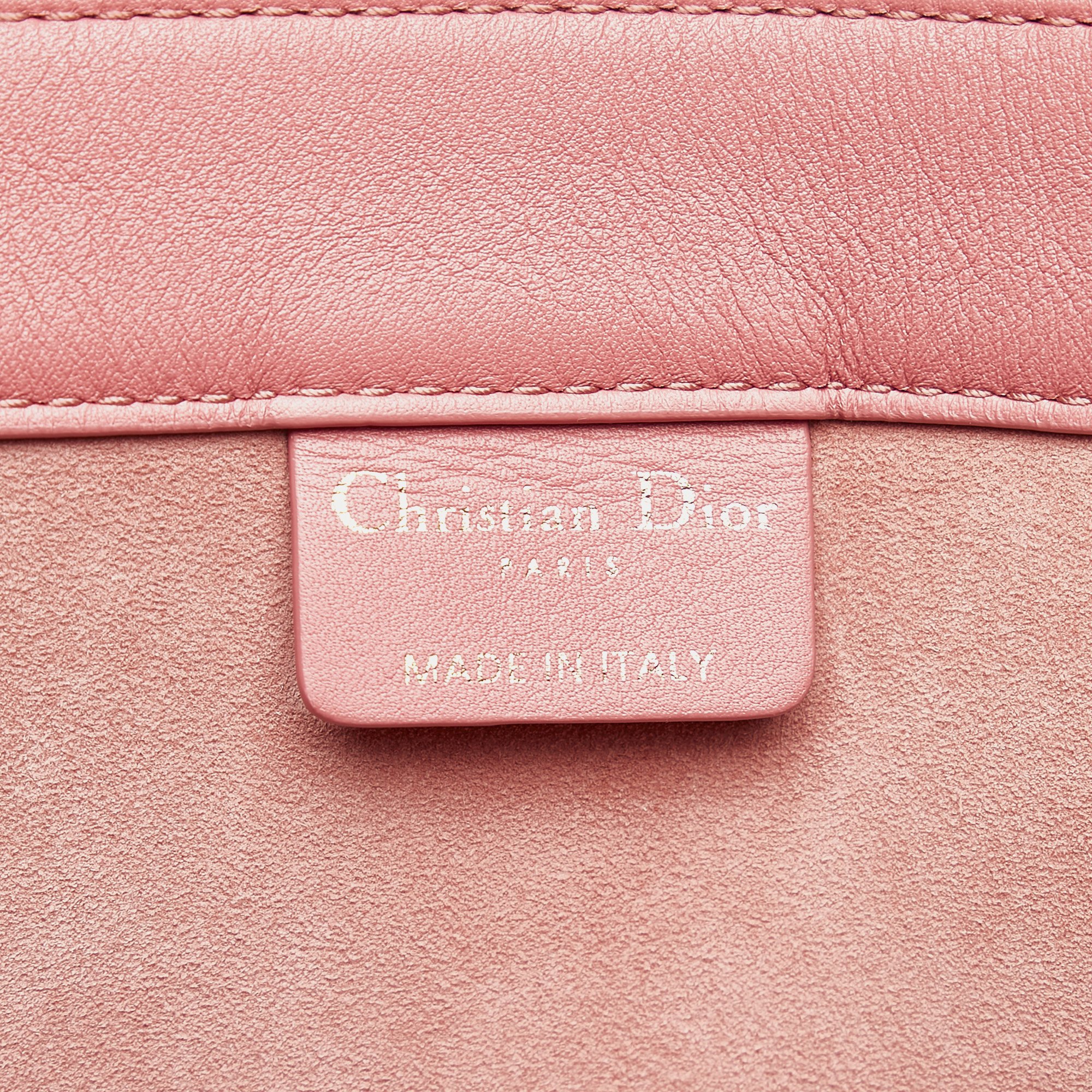 Dior Pink Leather Dior Medium Embossed Book Tote