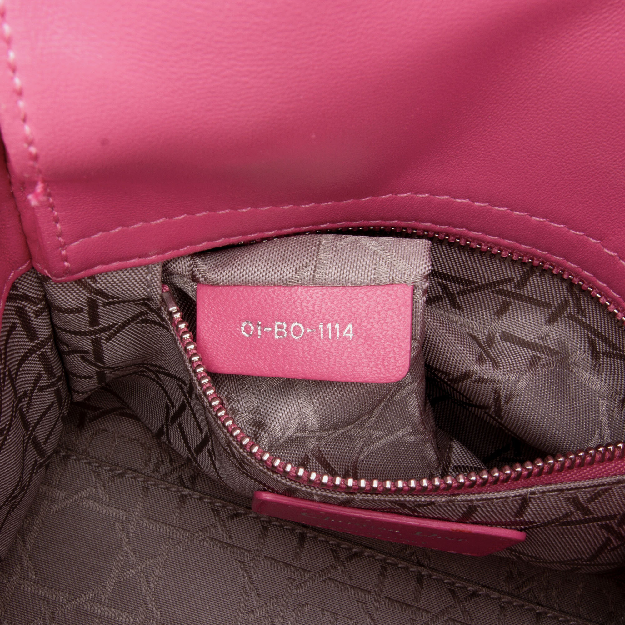 Dior Pink Leather Dior Mini Lambskin Cannage Lady Dior