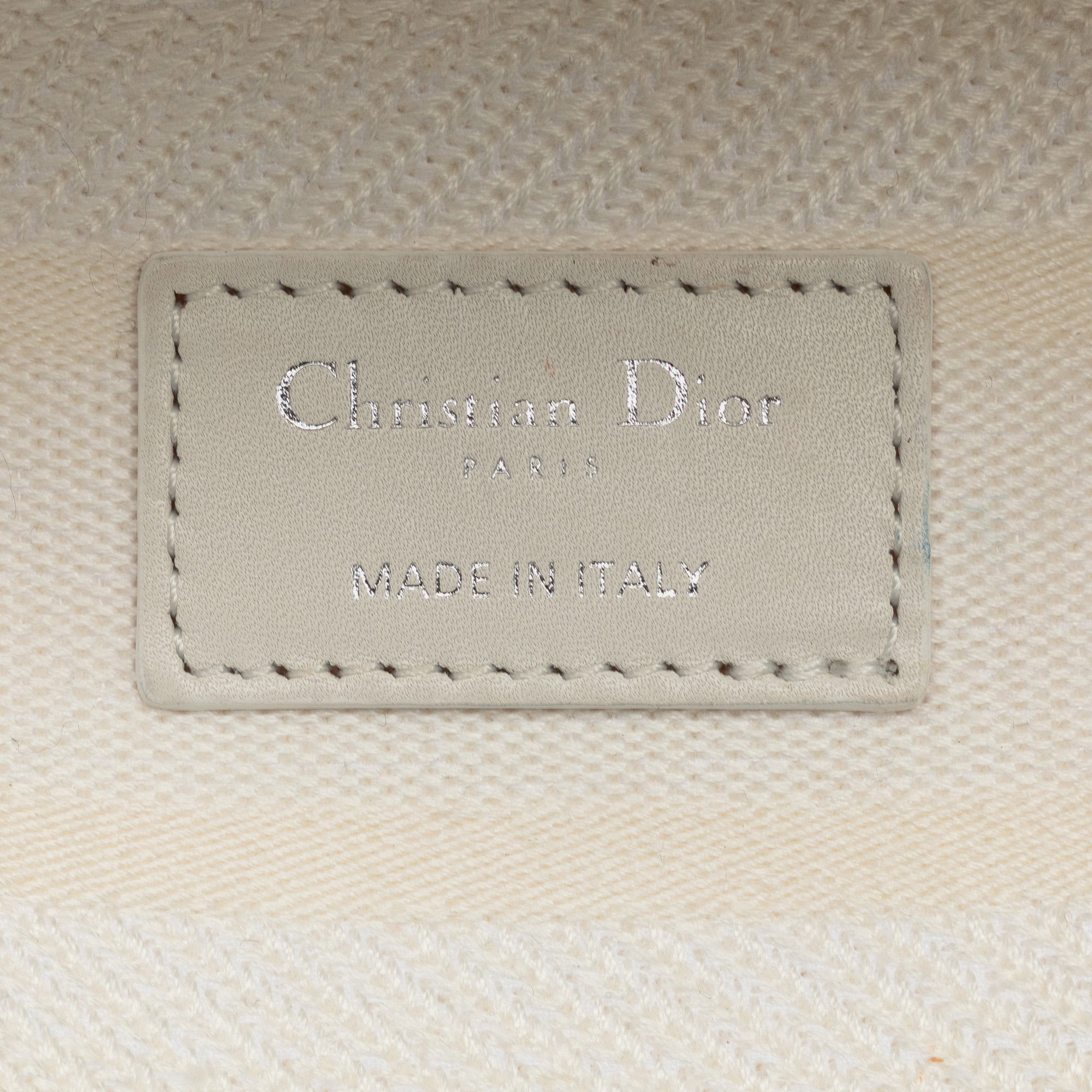 Dior White Canvas And Fabric Dior Medium Cannage Lady D-Lite