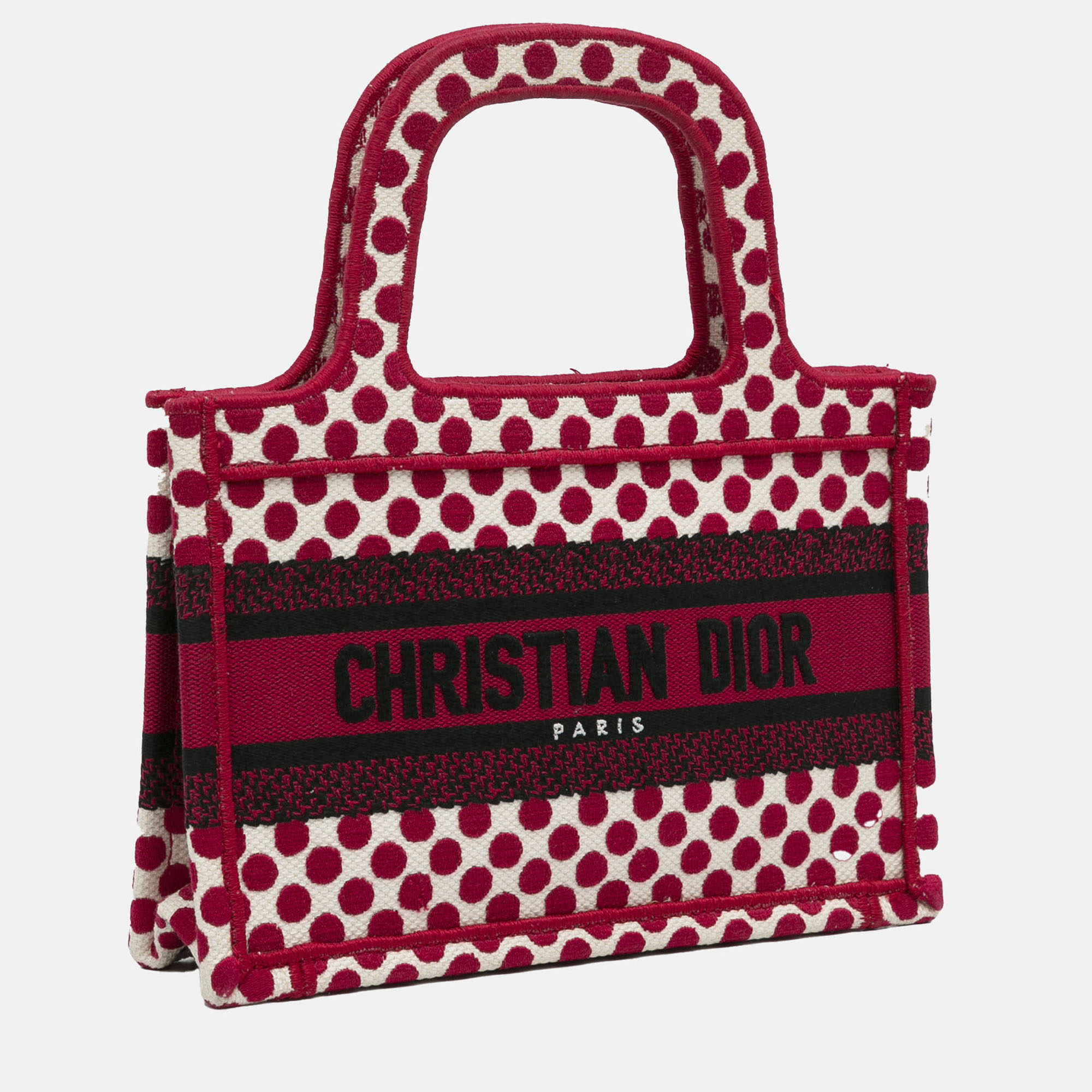 Dior Red Canvas Mini Dioramour Book Tote Bag