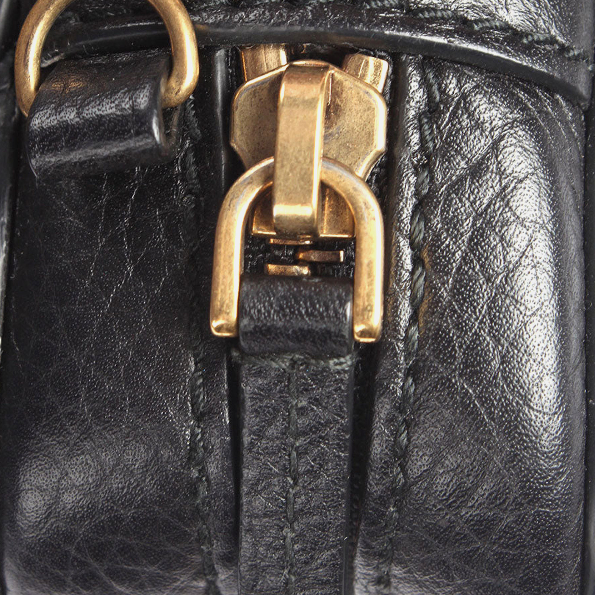 Dior Black Calf Leather J'Adior Camera Case Clutch With Chain