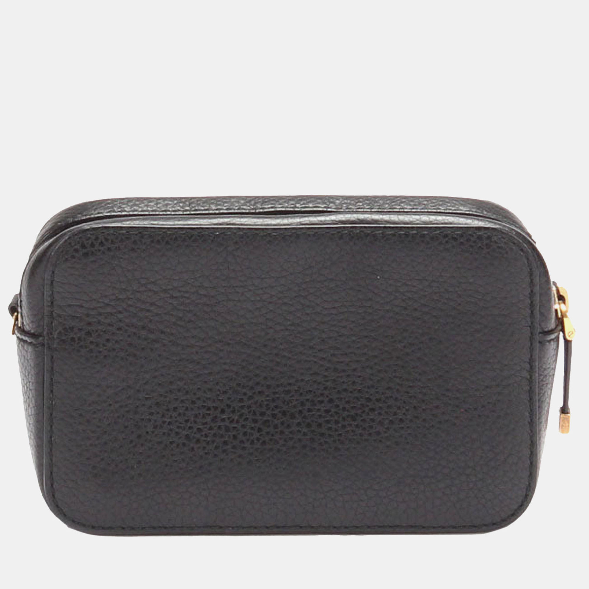 Dior Black Calf Leather J'Adior Camera Case Clutch With Chain