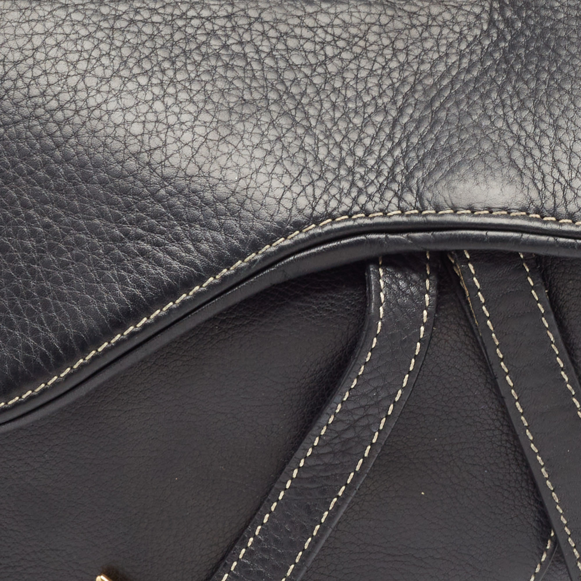 Dior Black Leather Saddle Bag