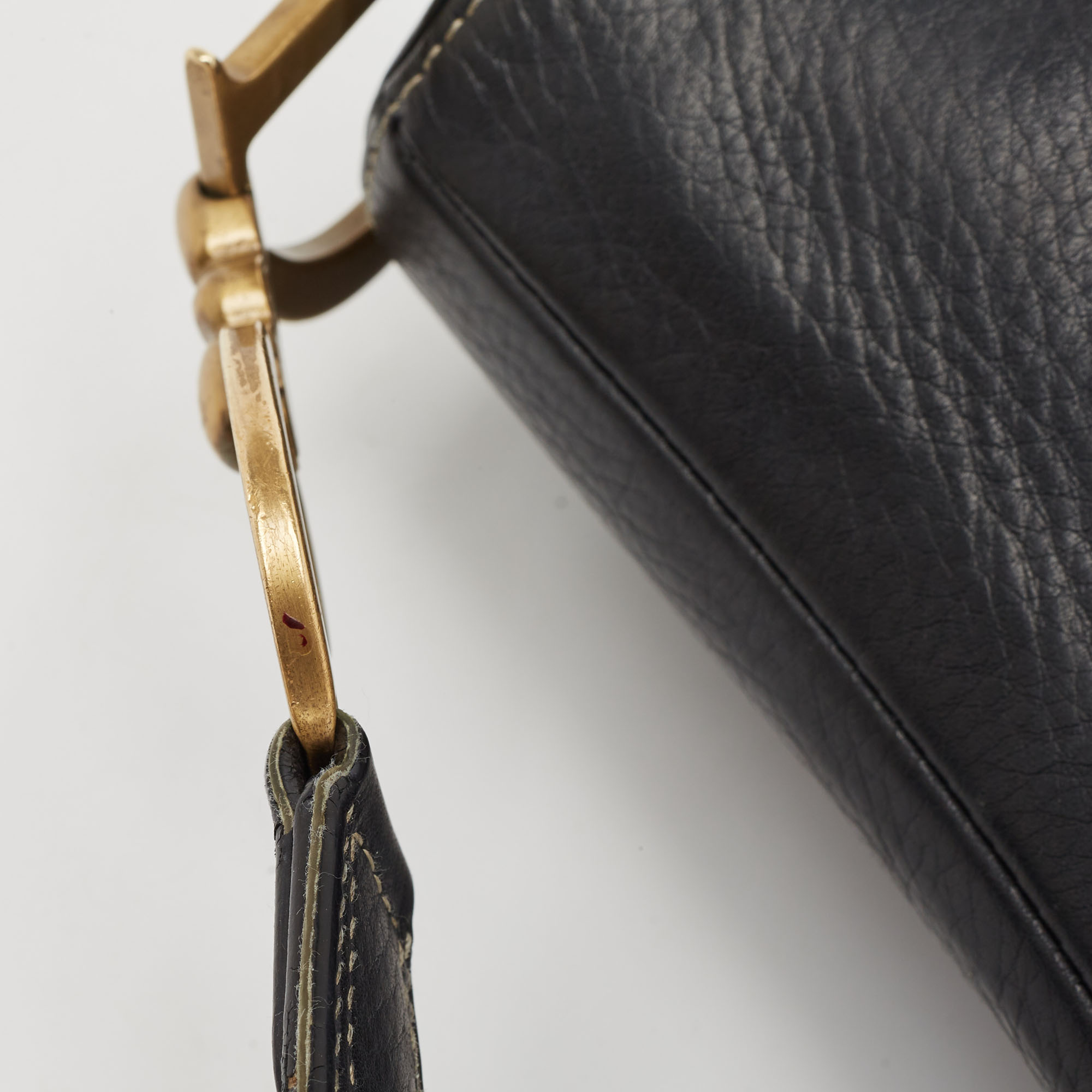 Dior Black Leather Saddle Bag