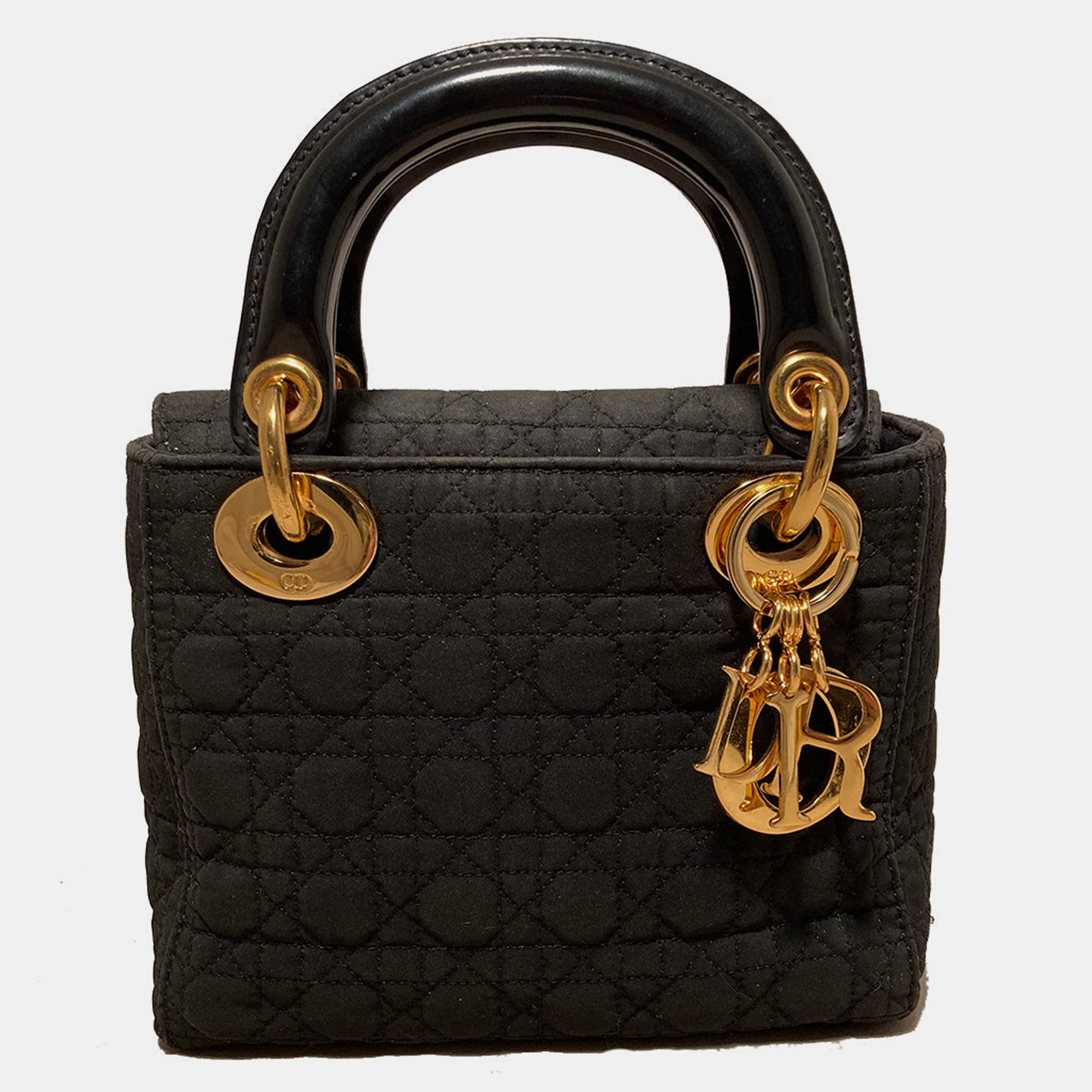 Christian Dior Black Nylon Mini Lady Dior Bag