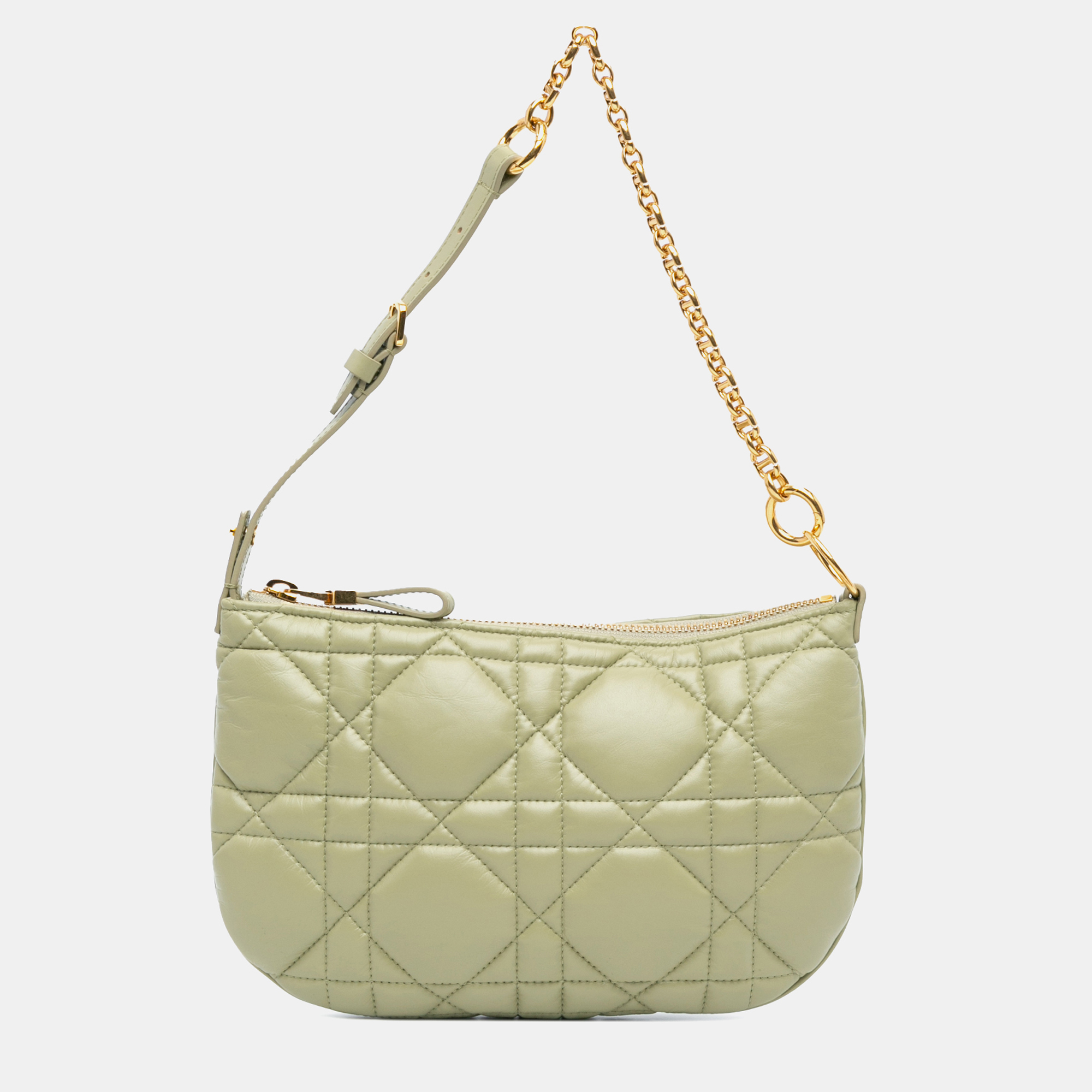 Dior Green Mini Calfskin Macrocannage Dior Caro Tulip Bag