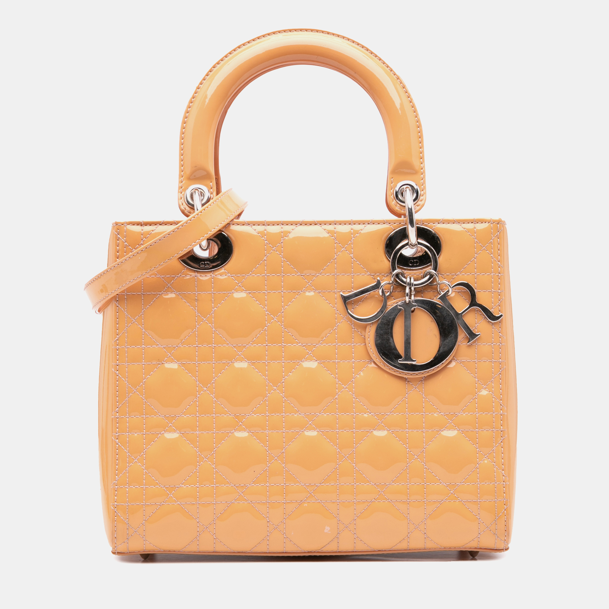 Dior Brown Medium Patent Cannage Lady Dior
