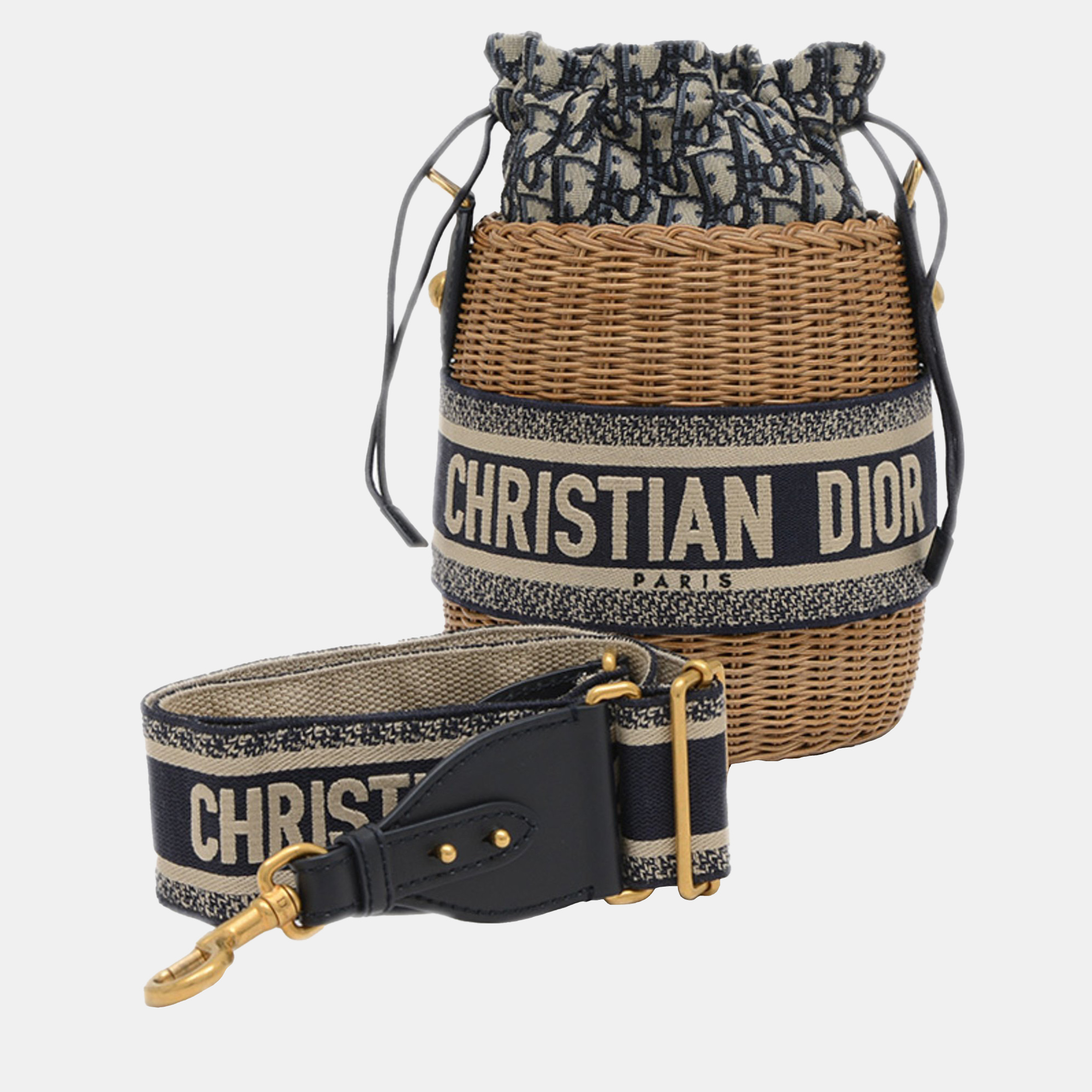 Christian Dior Navy Canvas Rattan Dior Oblique Wicker Shoulder Bag, Beige
Christian Dior Navy Canvas Rattan Dior Oblique Wicker Shoulder Bag, Beige