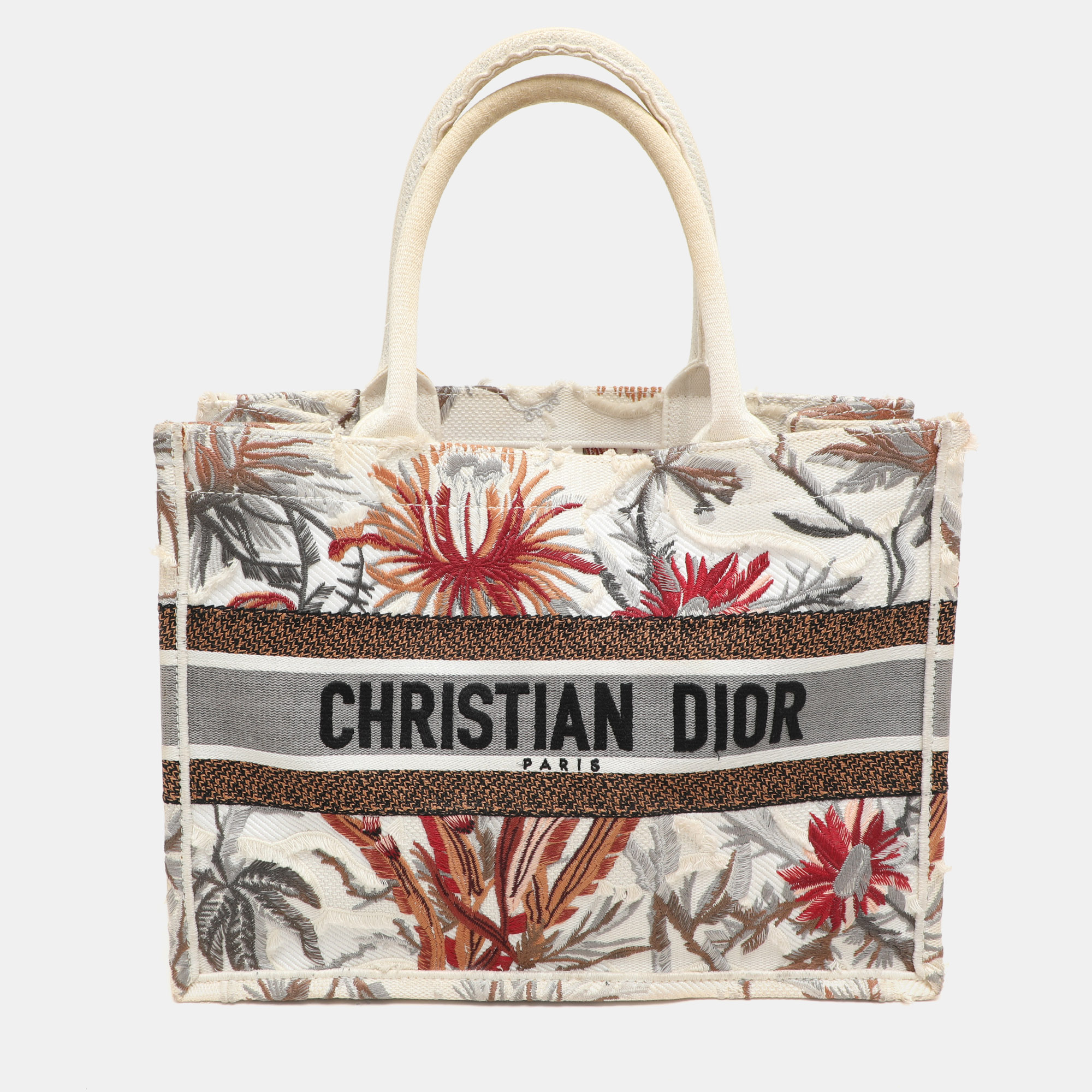 Dior Multicolor Toile De Jouy Tropicalia Embroidered Canvas Medium Book Tote
Dior Multicolor Toile De Jouy Tropicalia Embroidered Canvas Medium Book Tote