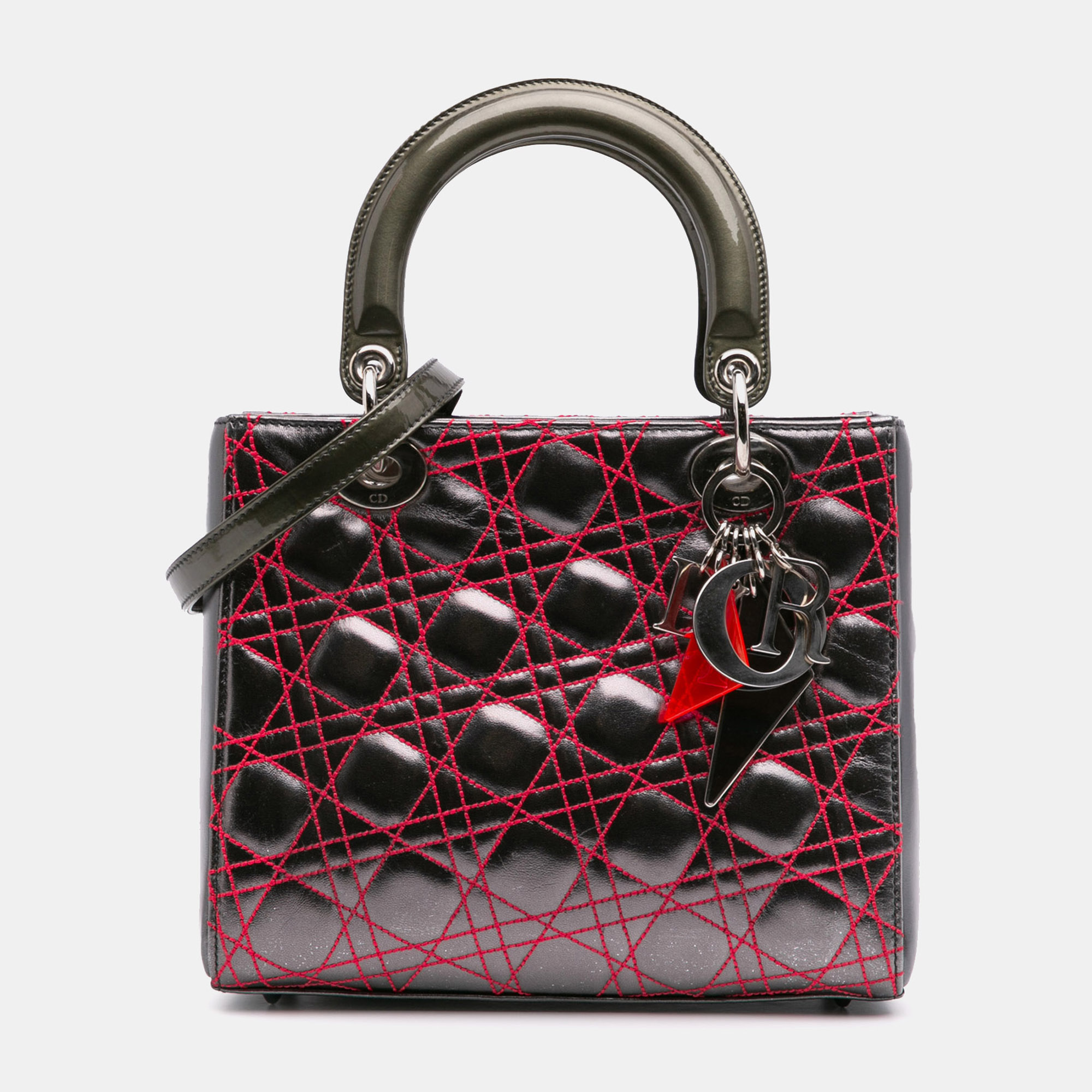 Dior Black Red Anselm Reyle Medium Metallic Lambskin Cannage Lady Dior
Dior Black Red Anselm Reyle Medium Metallic Lambskin Cannage Lady Dior