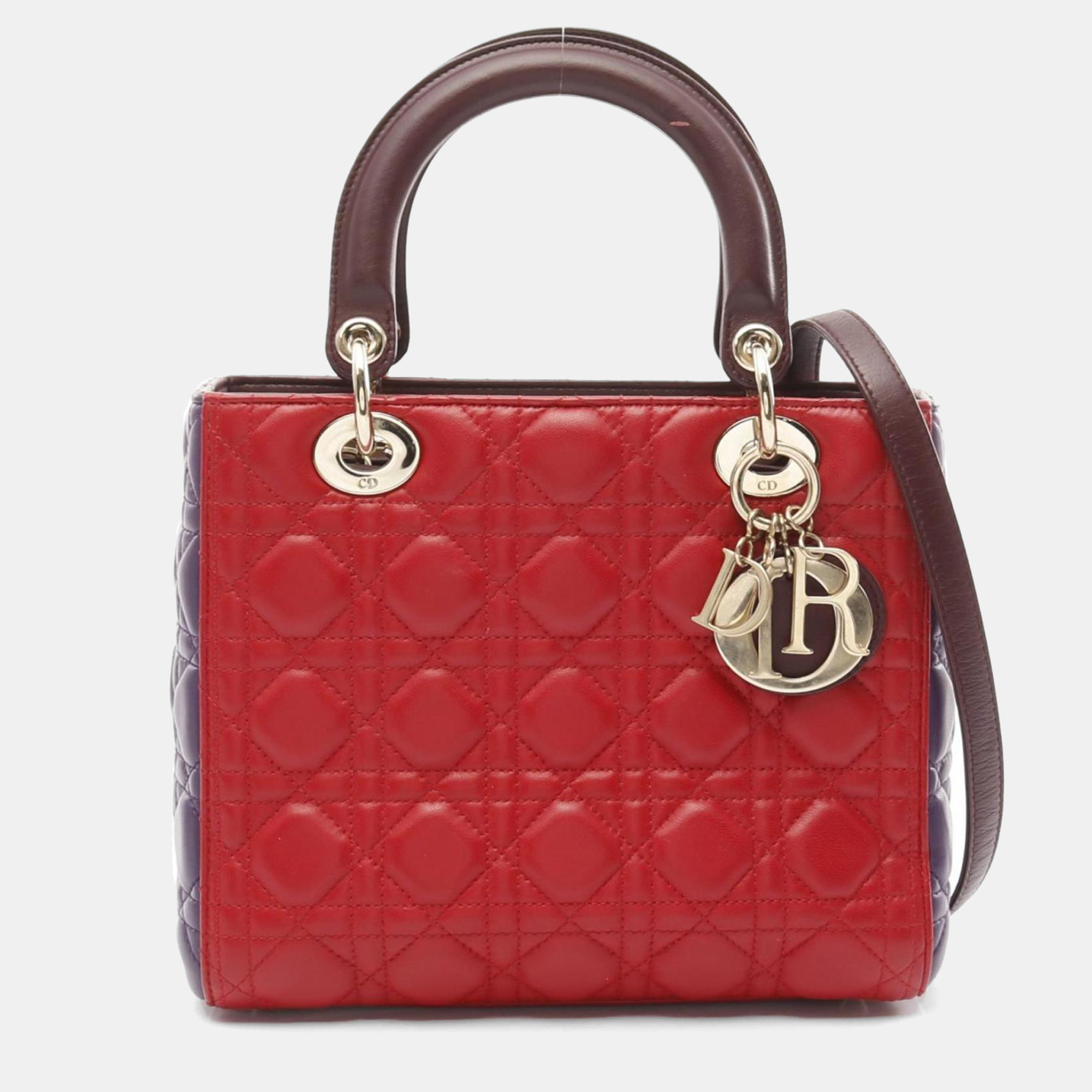 Christian Dior Lady Dior Lady Cannage Handbag Leather Red Purple Bordeaux
Christian Dior Lady Dior Lady Cannage Handbag Leather Red Purple Bordeaux