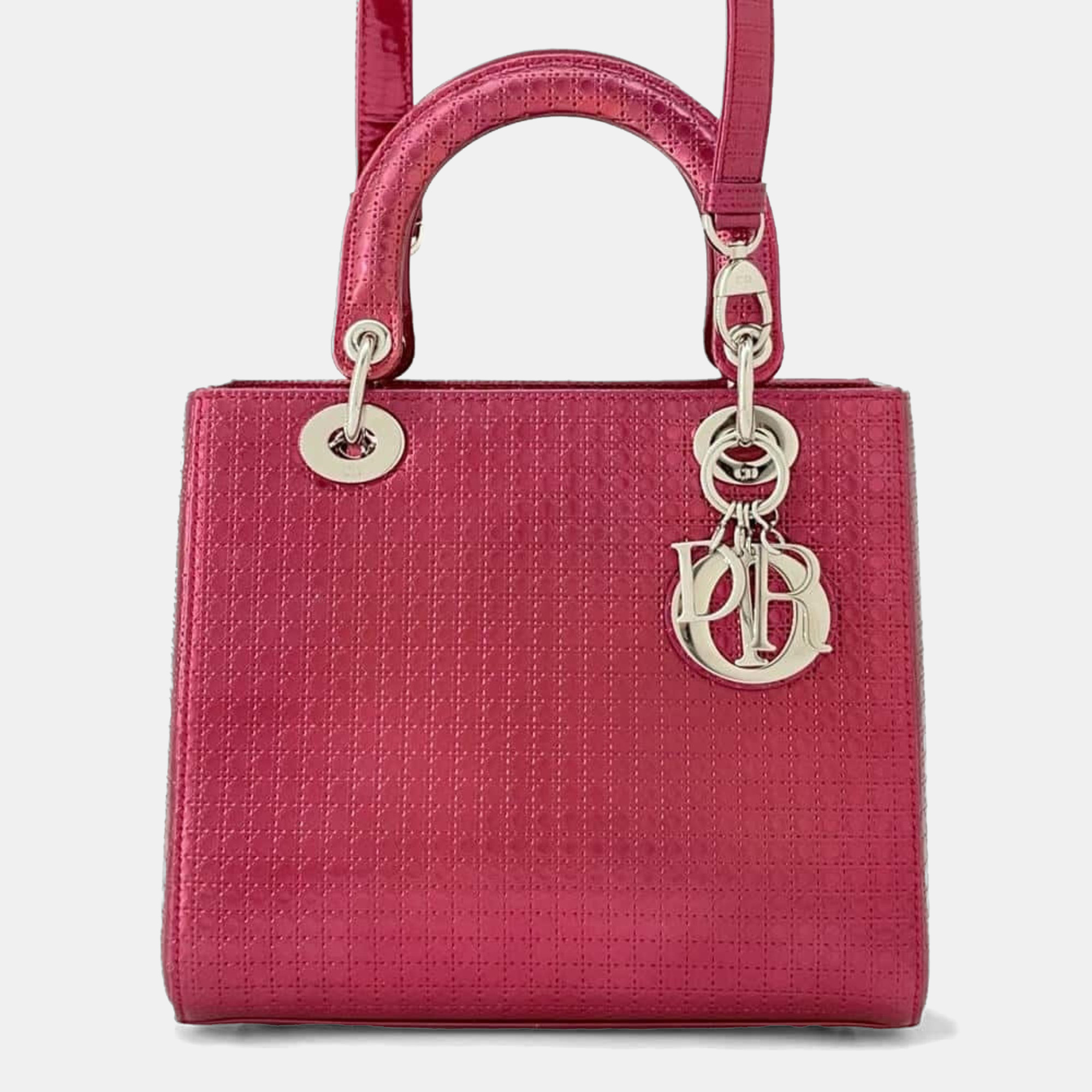 Christian Dior Dior Handbag Lady Micro Cannage Medium Patent, Red
Christian Dior Dior Handbag Lady Micro Cannage Medium Patent, Red