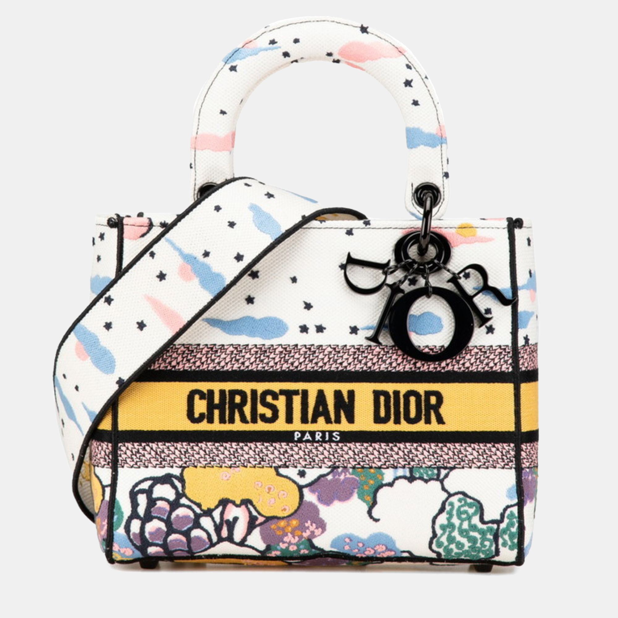 Christian Dior Lady D-Lite Medium Handbag White Multicolor Canvas
Christian Dior Lady D-Lite Medium Handbag White Multicolor Canvas