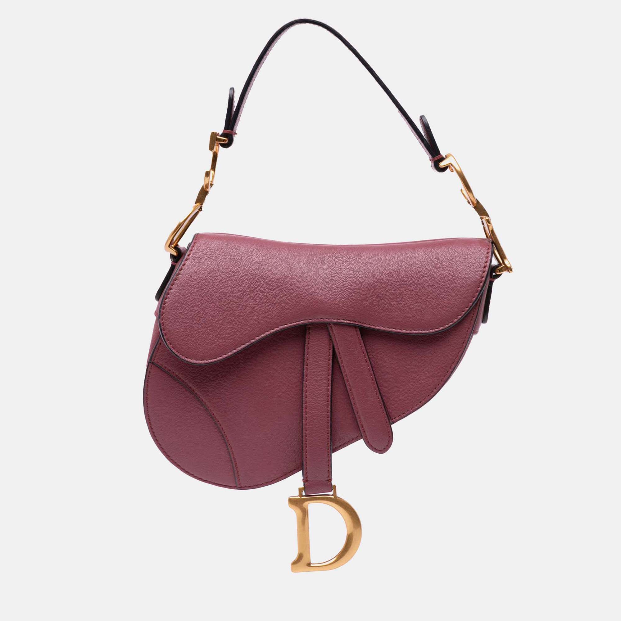Dior Pink Mini Goatskin Saddle Bag