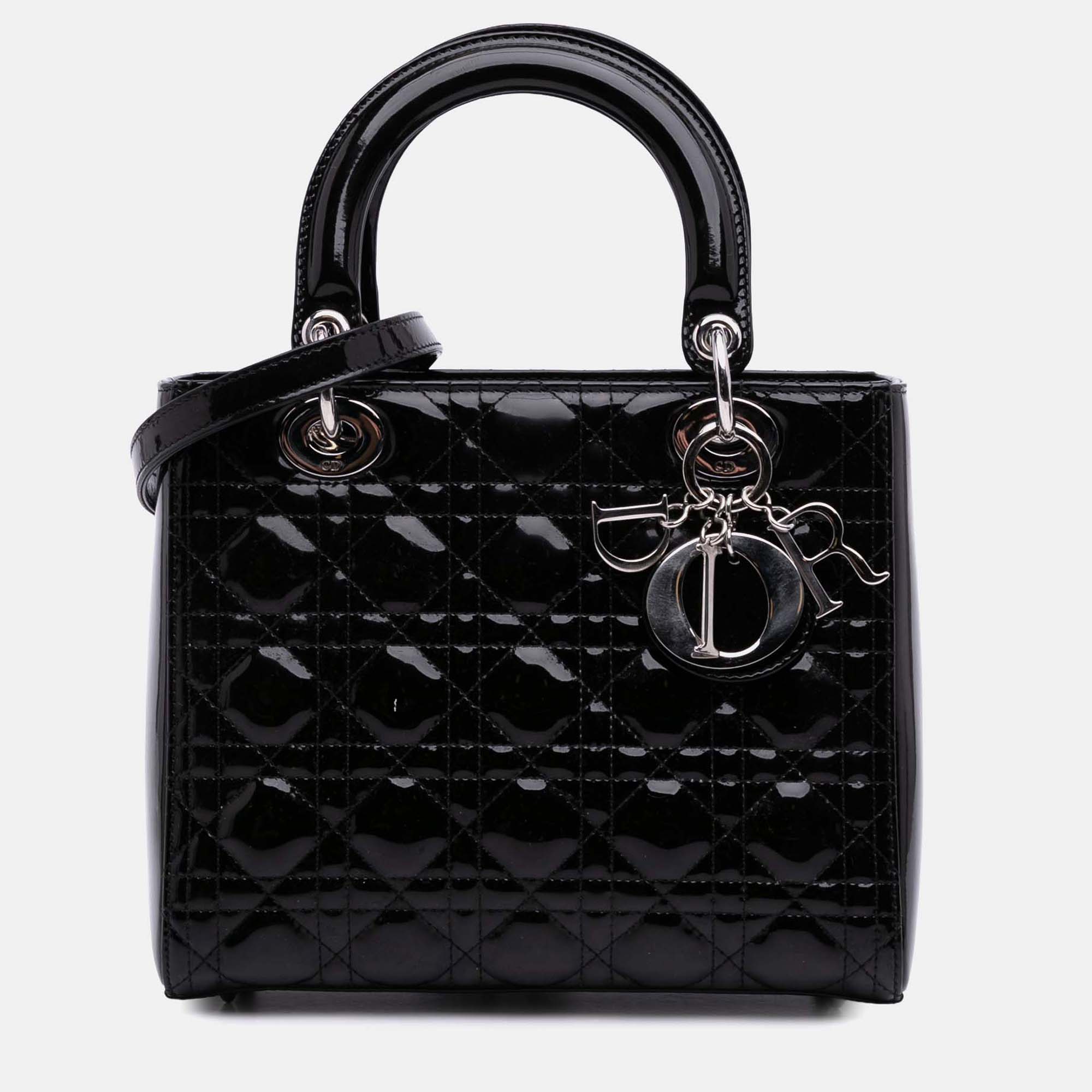 Medium Patent Cannage Lady - Dior - Modalova