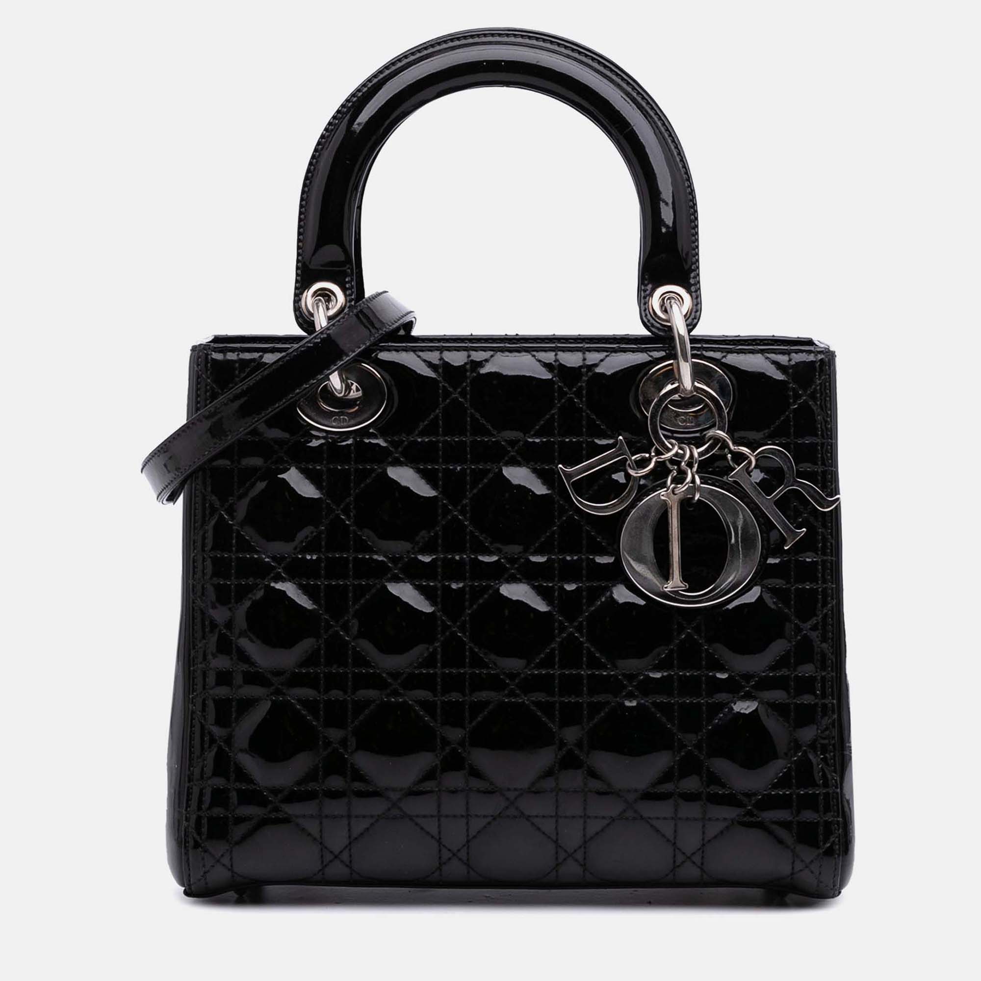 Medium Patent Cannage Lady - Dior - Modalova