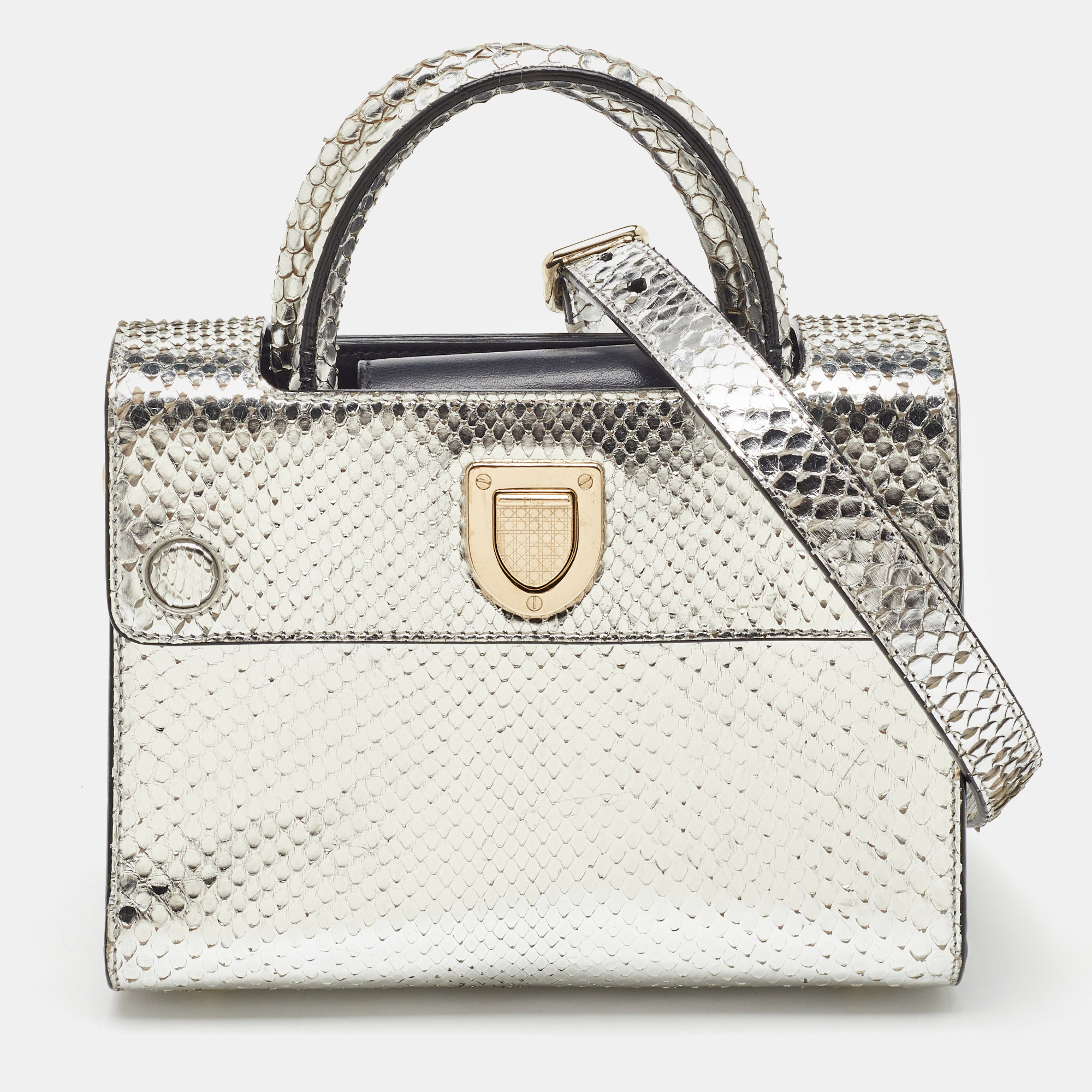 Dior Metallic Silver Python Mini Diorever Tote - Dior - Modalova