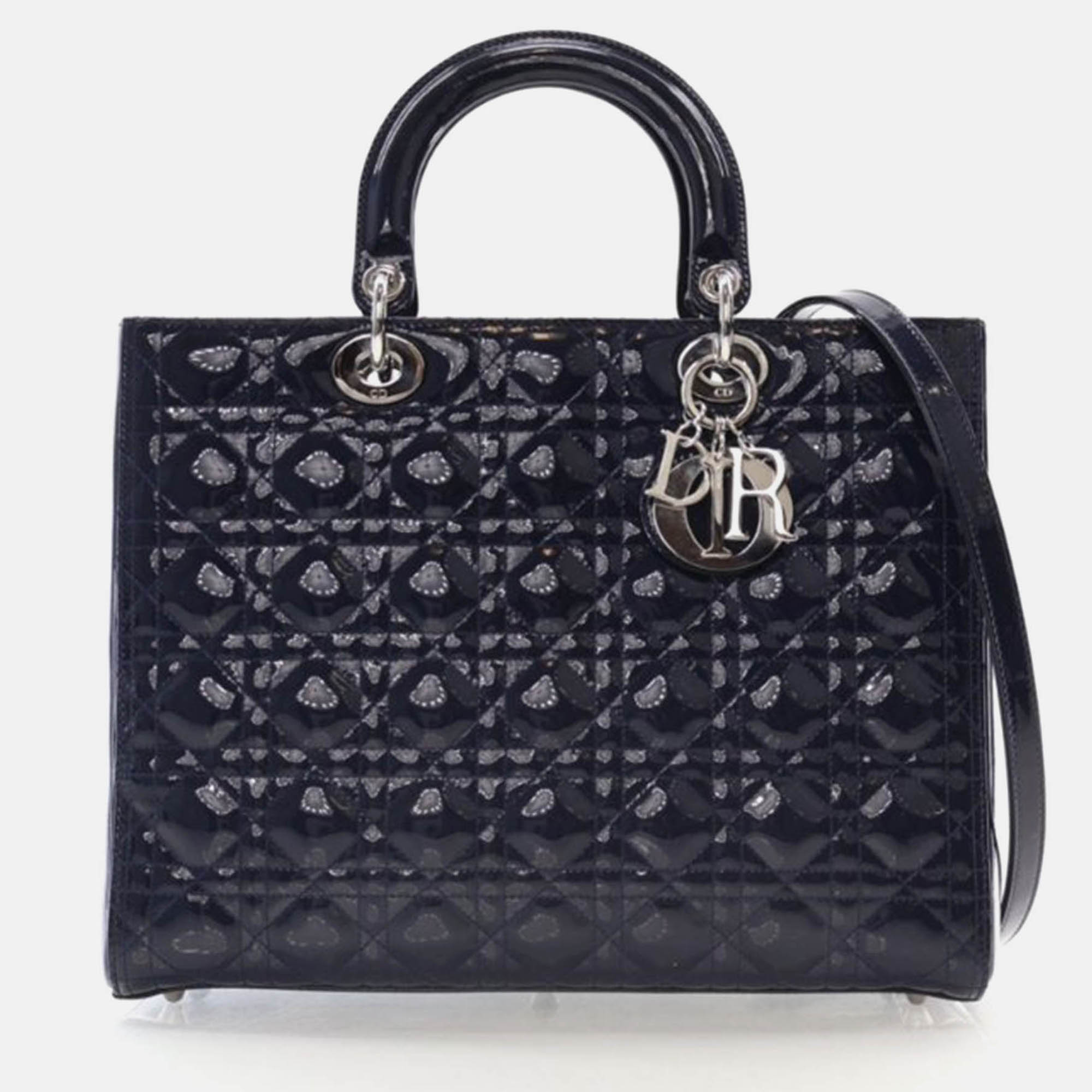 Lady Large Patent Leather Handbag - Dior - Modalova