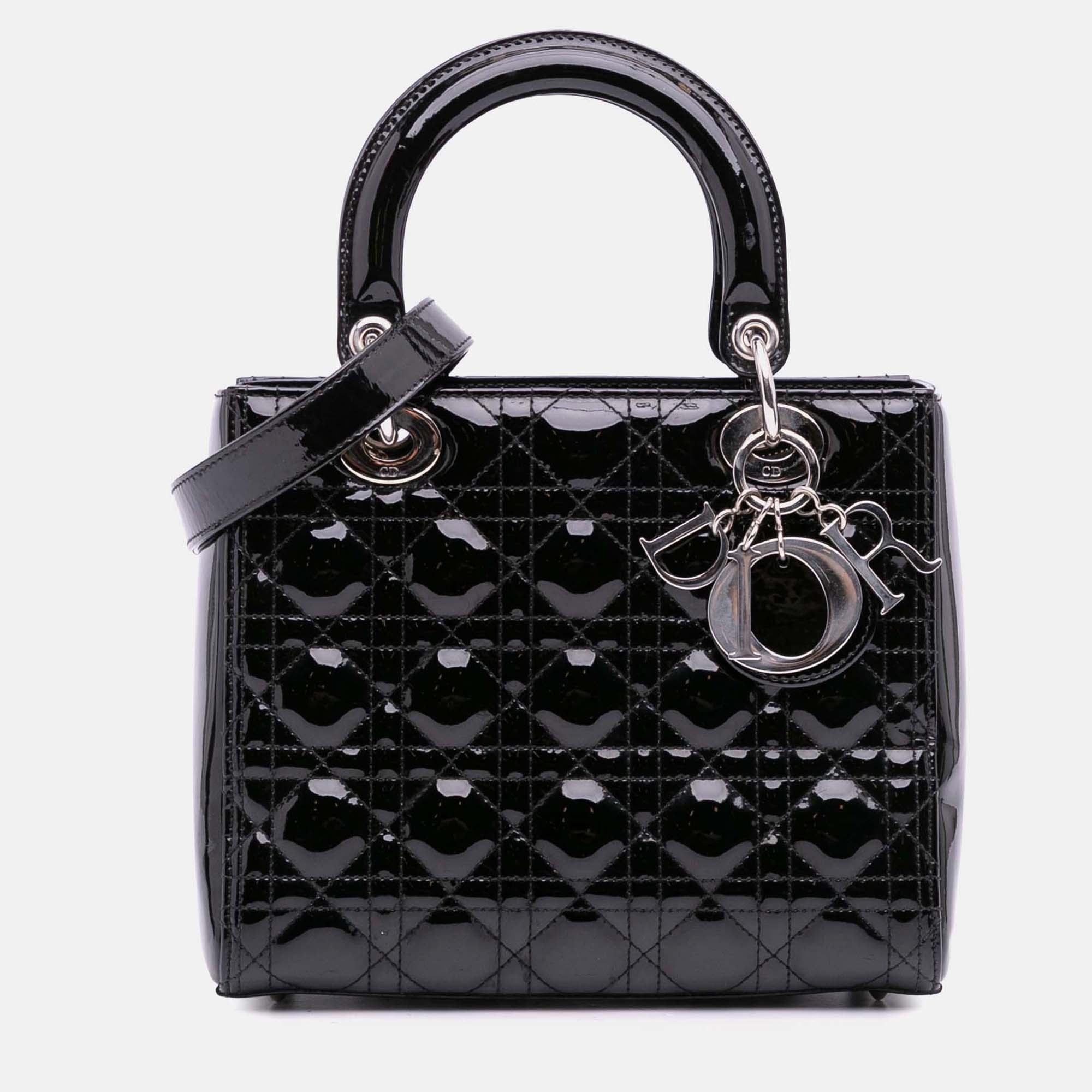 Medium Patent Cannage Lady - Dior - Modalova