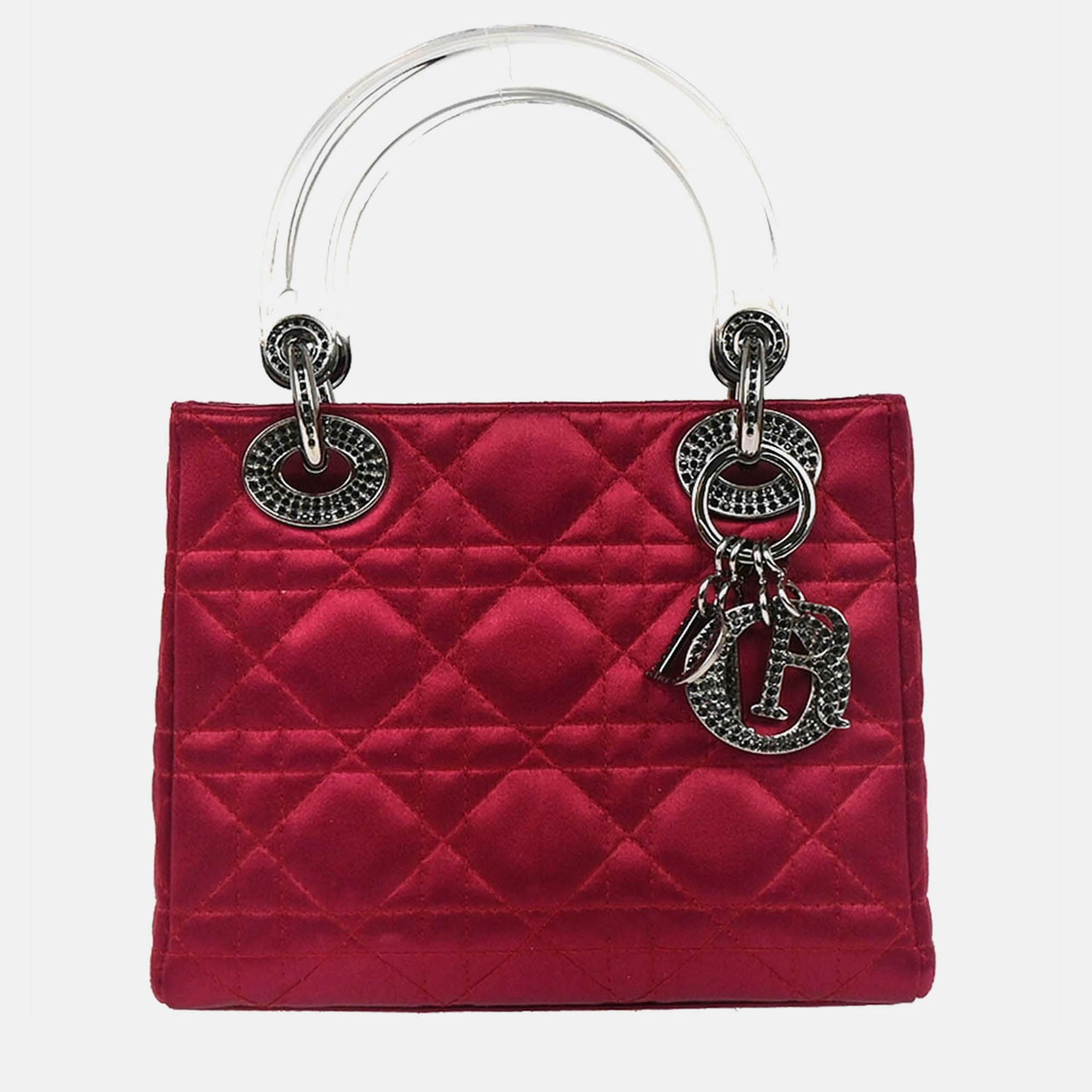 Christian Dior Lady Dior Bordeaux Satin Rhinestone Handbag, Red
Christian Dior Lady Dior Bordeaux Satin Rhinestone Handbag, Red