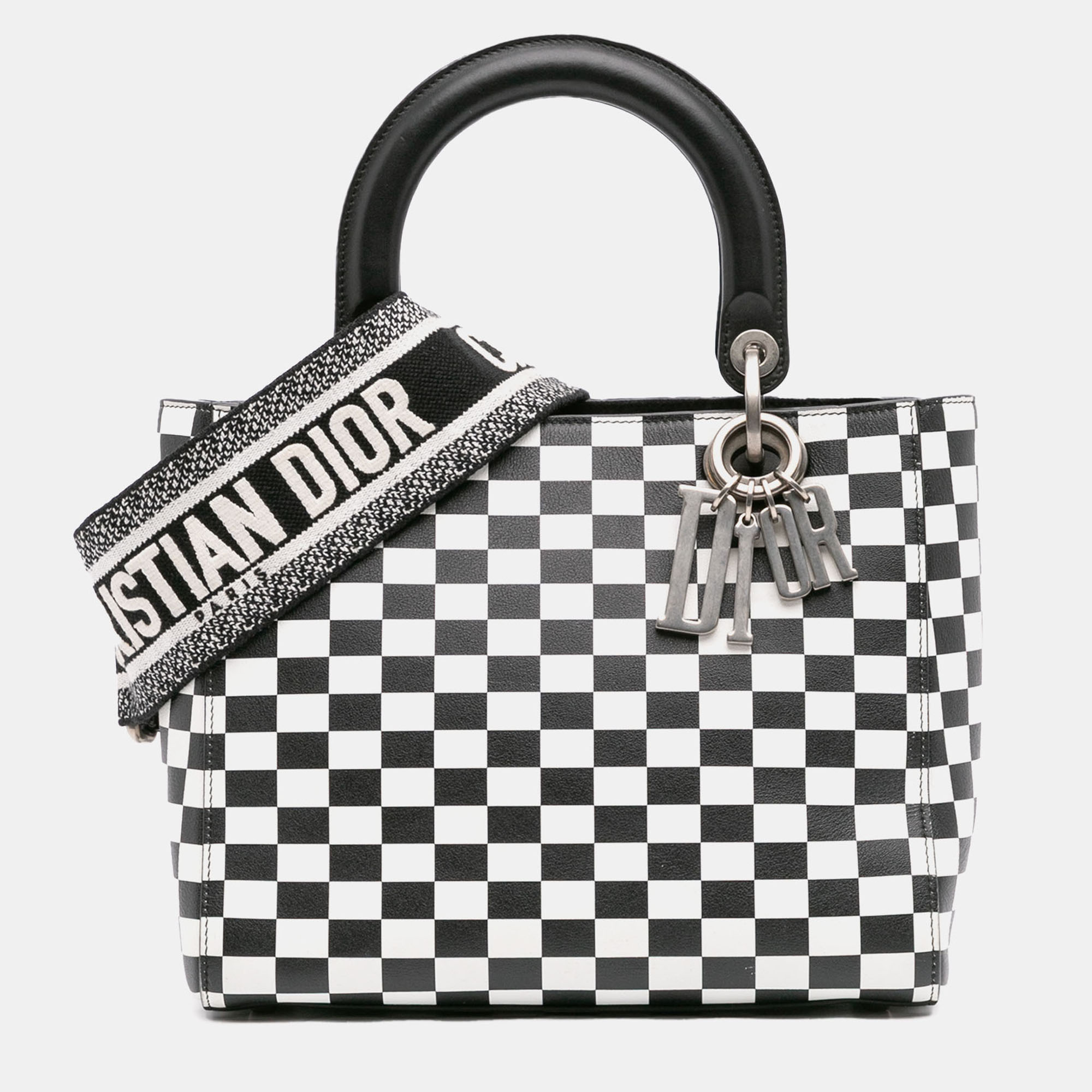Dior Black White Medium Calfskin Checkered Lady Dior
Dior Black White Medium Calfskin Checkered Lady Dior