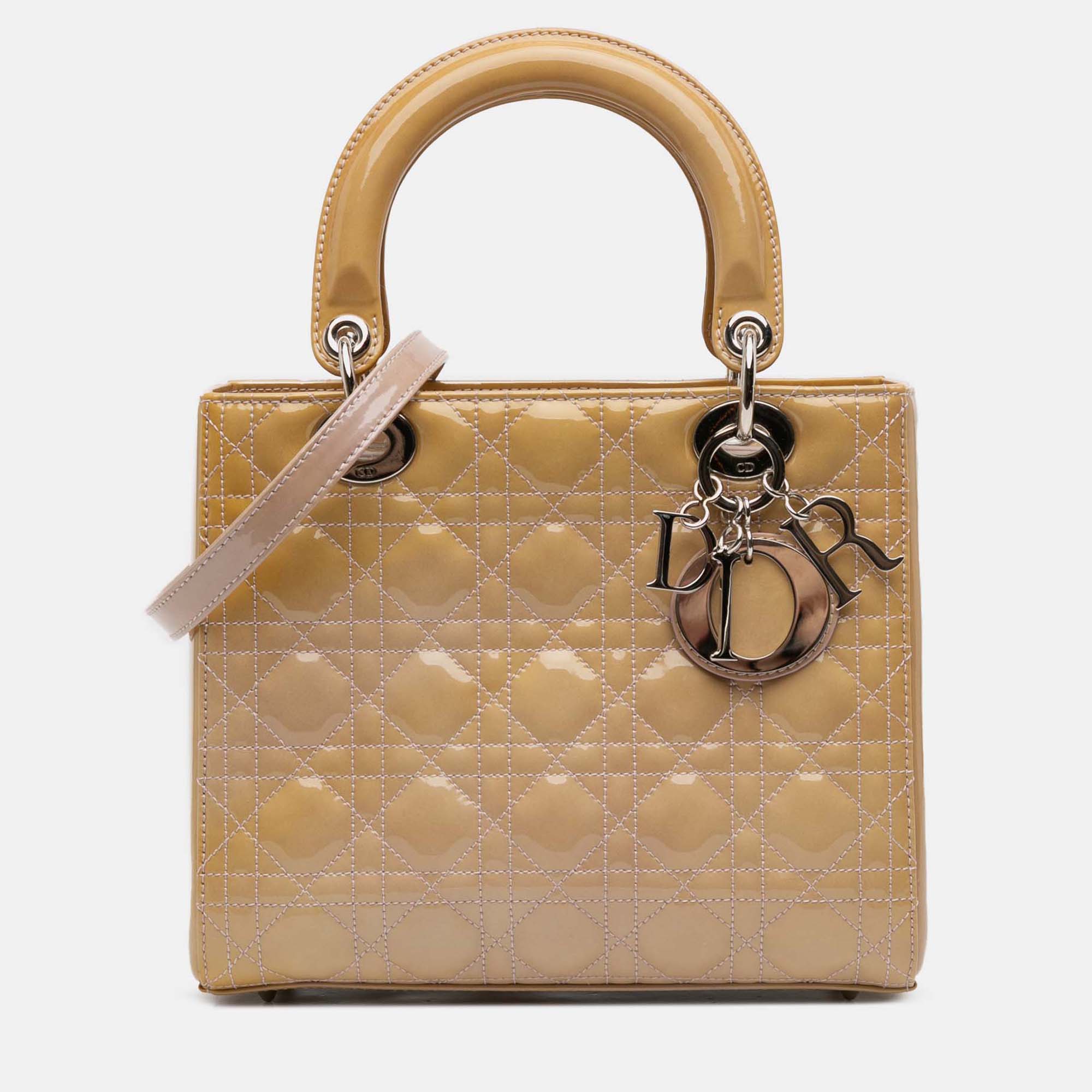 Dior Medium Patent Cannage Lady Dior, Brown
Dior Medium Patent Cannage Lady Dior, Brown