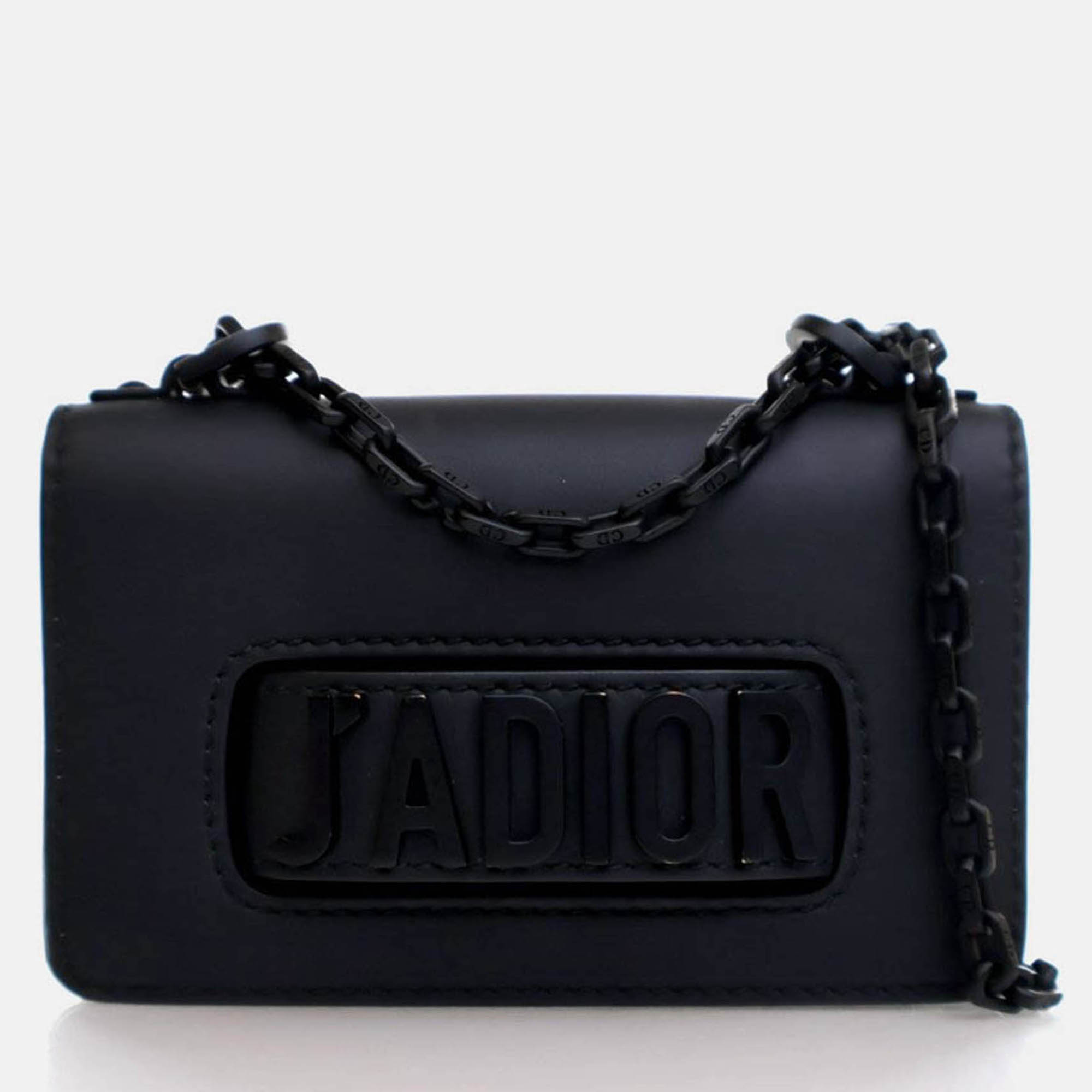 Dior Mini Calfskin J'adior Chain Flap Bag, Black
Dior Mini Calfskin J'adior Chain Flap Bag, Black