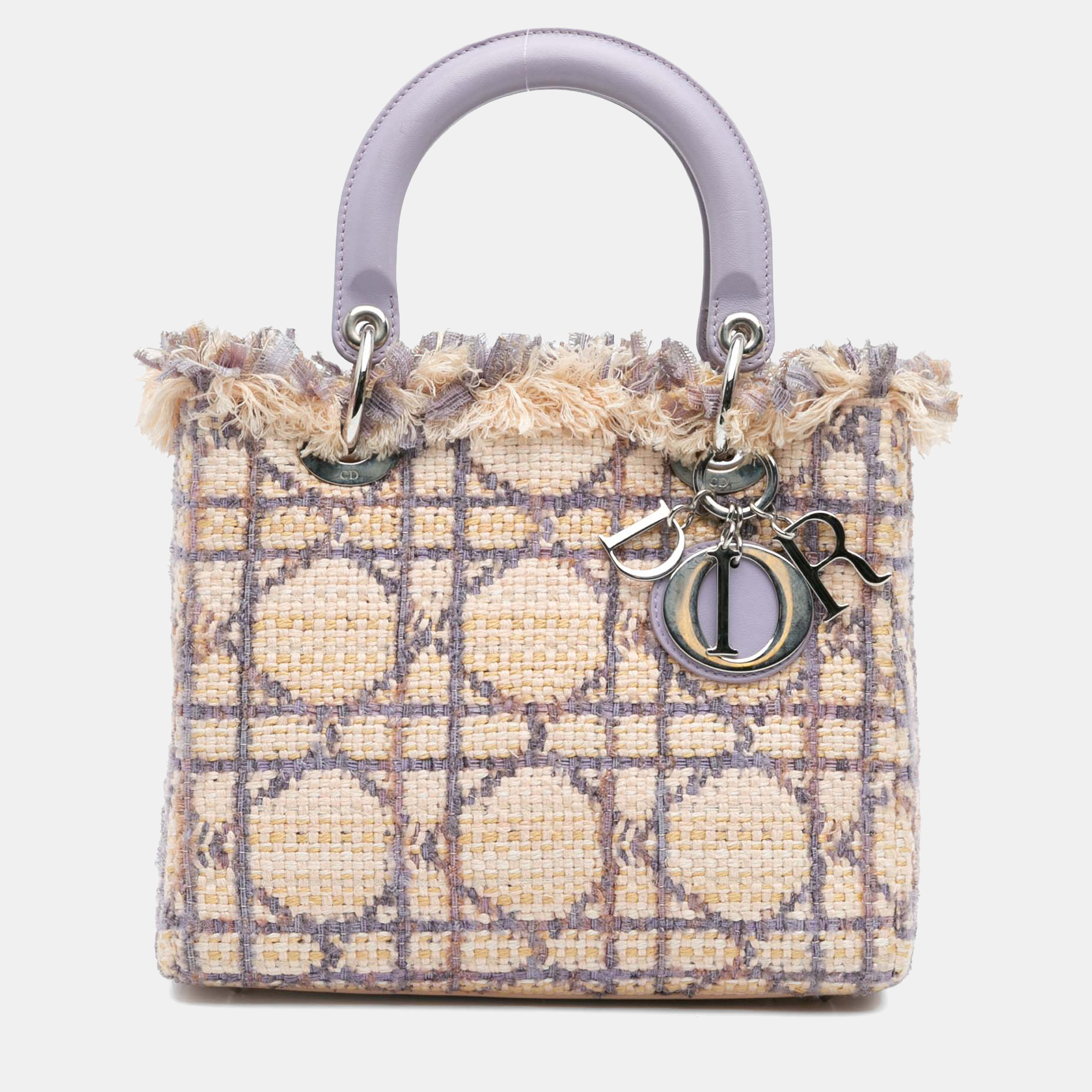 Dior Beige Brown Medium Tweed Cannage Fringe Lady Dior
Dior Beige Brown Medium Tweed Cannage Fringe Lady Dior