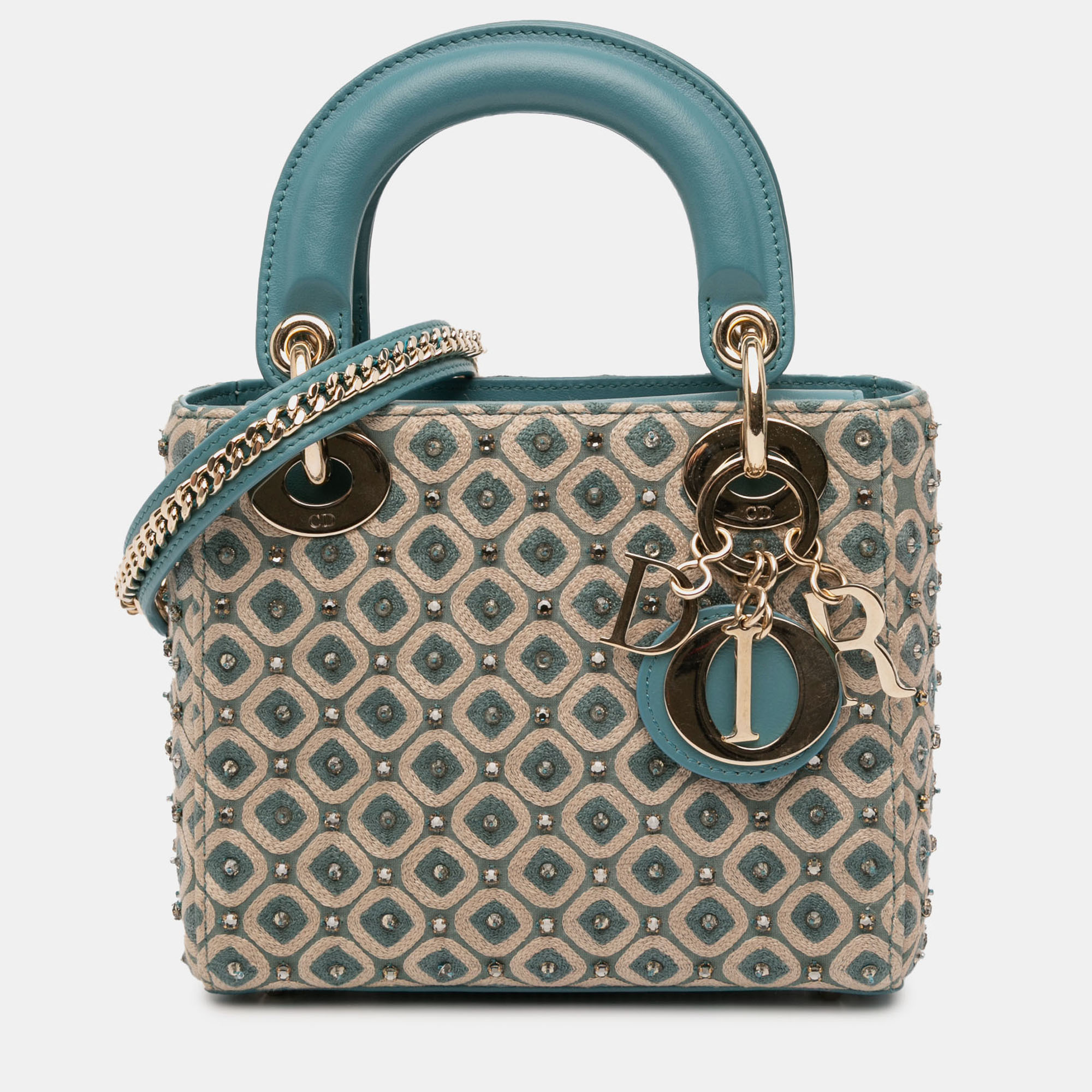 Dior Beige/See Green Mini Canvas Honeycomb Embroidery Crystal Lady Dior
Dior Beige/See Green Mini Canvas Honeycomb Embroidery Crystal Lady Dior