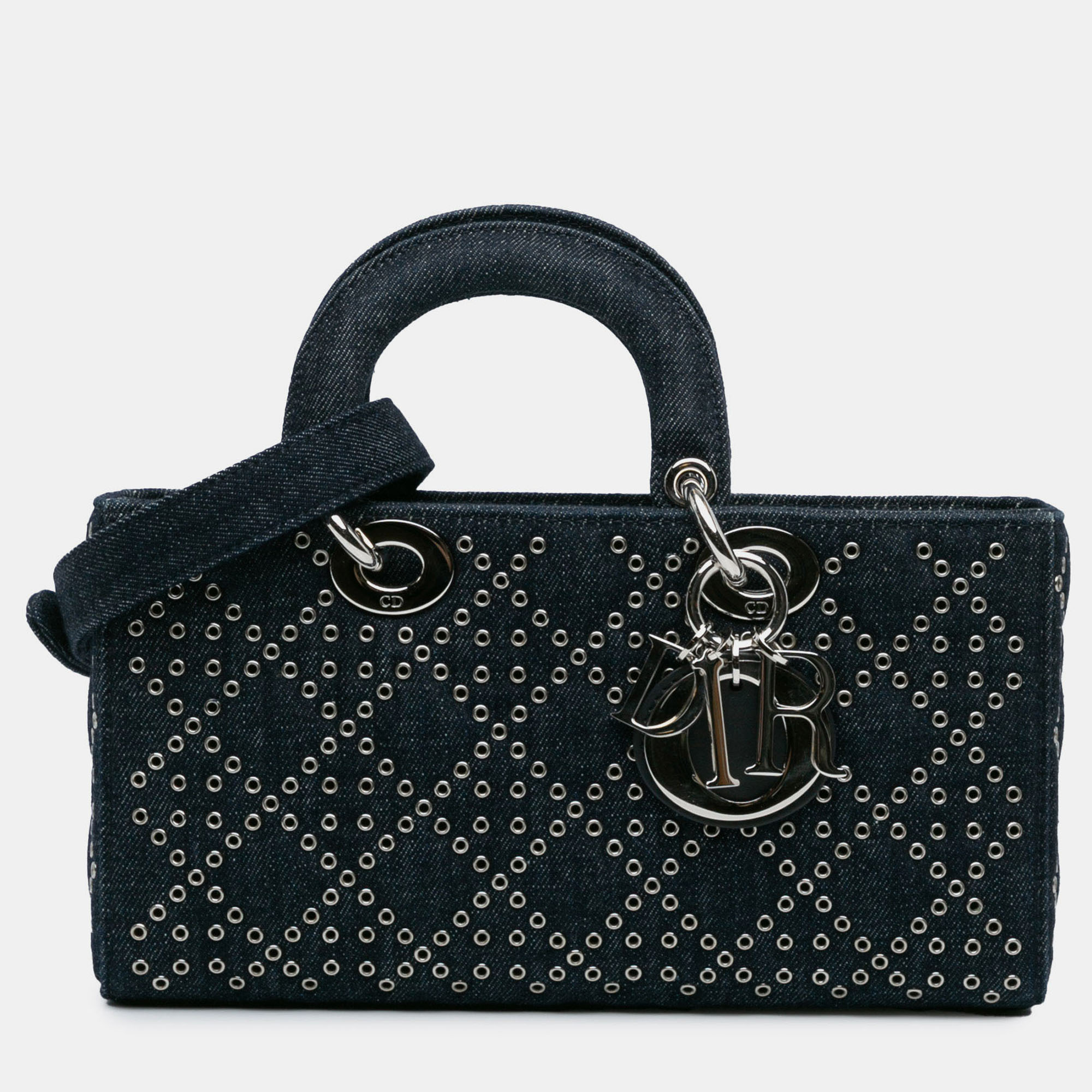Dior Blue Medium Denim Cannage Eyelet Lady D Joy 
Dior Blue Medium Denim Cannage Eyelet Lady D Joy