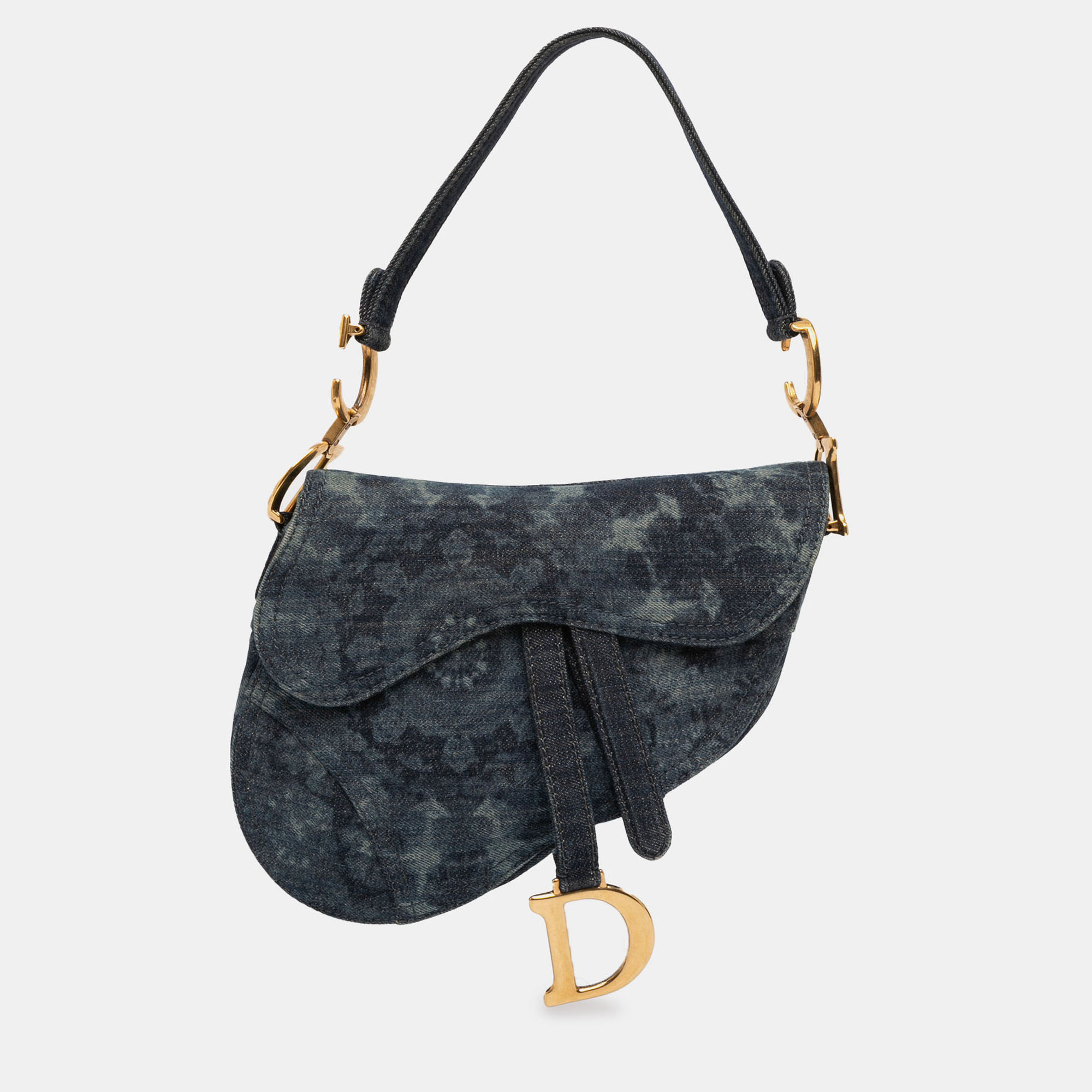 Dior Blue Denim Tie Dye Saddle Bag 
Dior Blue Denim Tie Dye Saddle Bag