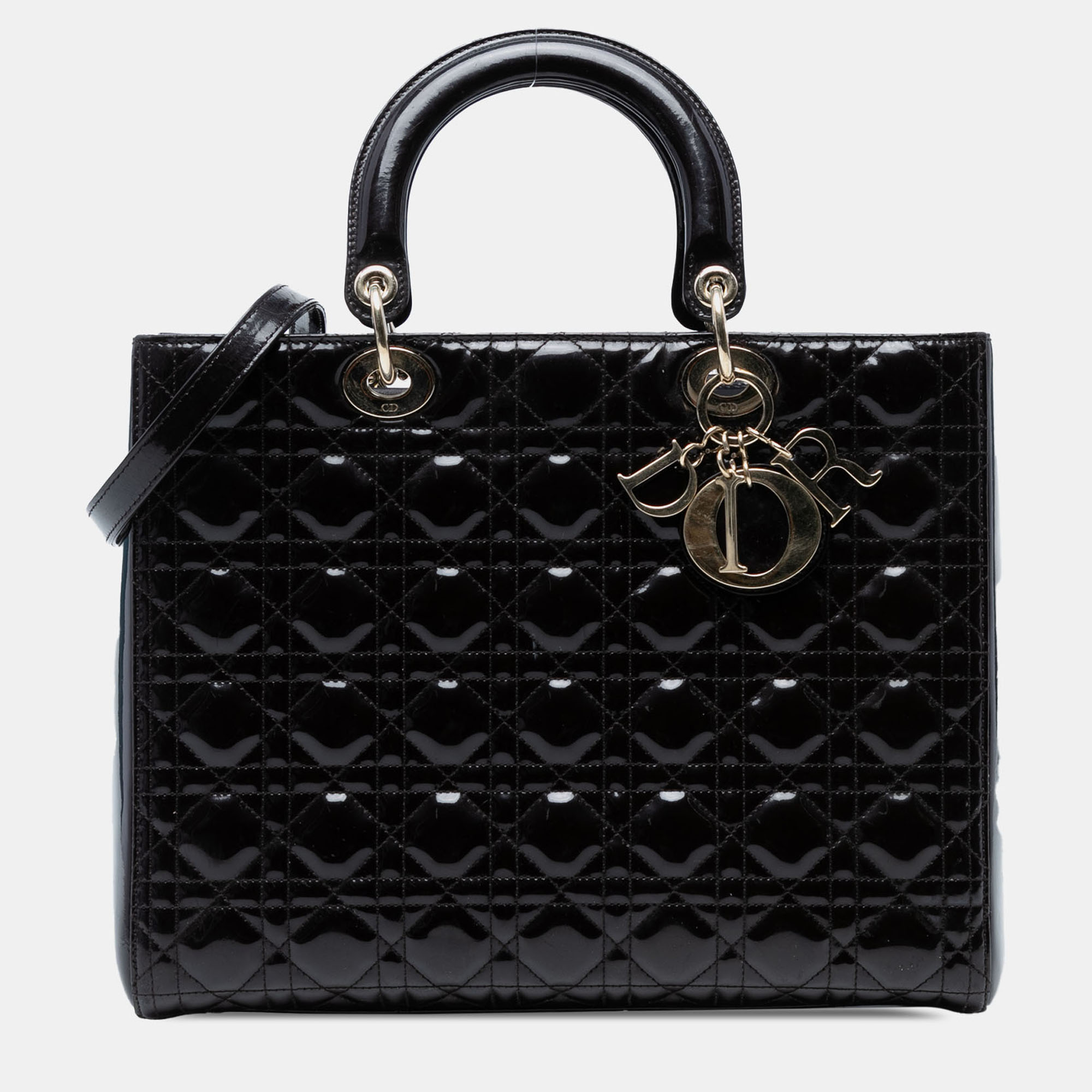 Dior Black Large Patent Cannage Lady Dior 
Dior Black Large Patent Cannage Lady Dior